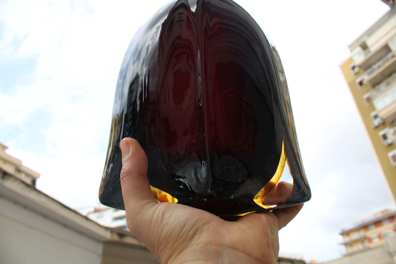 Home Decor Large Flavio De Poli Murano Glass Bottle With Shades 1960 photo
