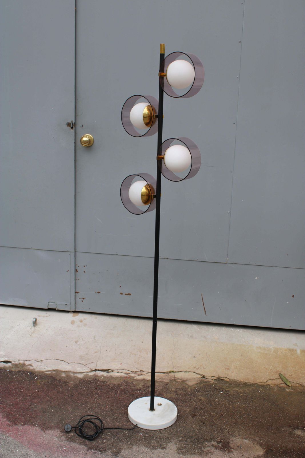 Floor Lamp In Brass And Marble Stilux Milano Italy 1950 photo 2591.0