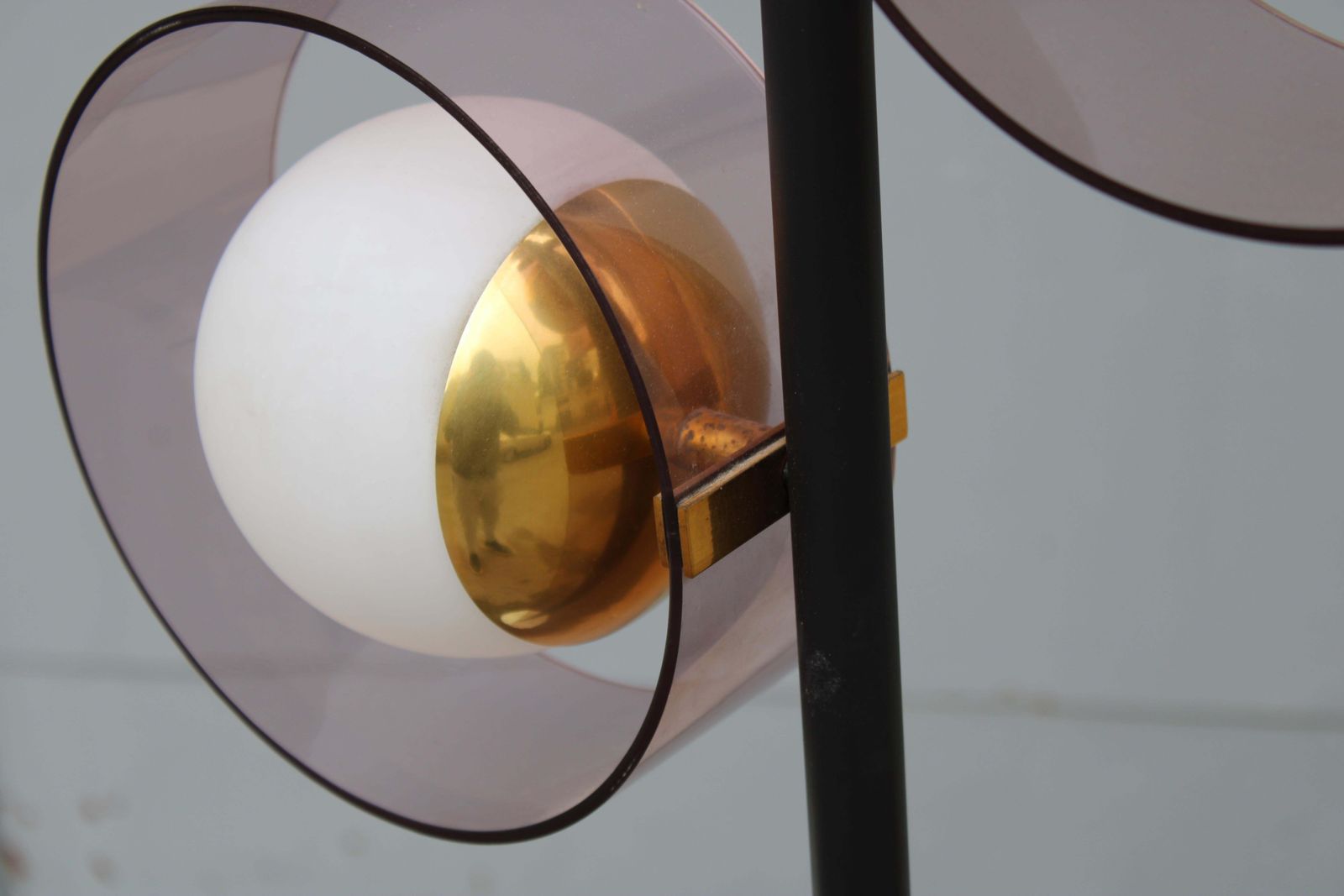 Floor Lamp In Brass And Marble Stilux Milano Italy 1950 photo vintage