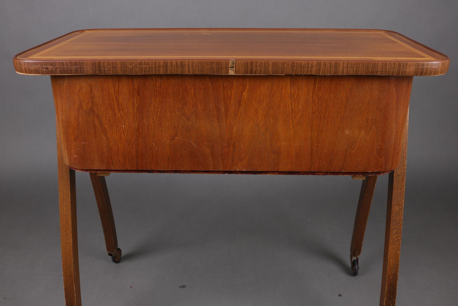 Mid Century Modern Sewing Box | Vintage Wooden Storage Cabinet With Folding Compartments | Retro Sewing Supplies Storage Solution photo buy