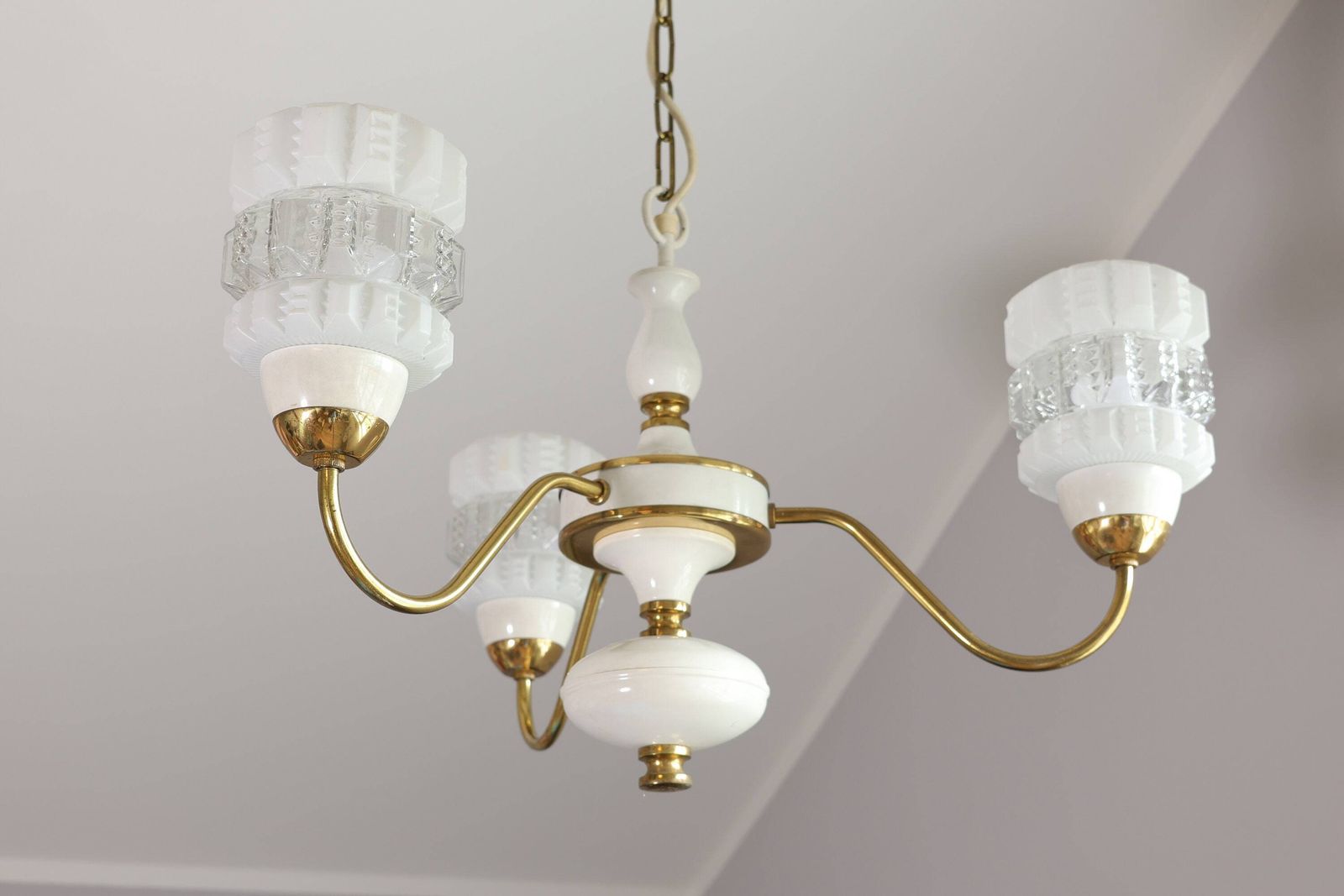 Vintage Mid Century Chandelier By Drukov   Home Accessories   Antique Lighting   Chandelier Lighting, Art Deco, Ceiling Light, Hanging Lamp photo for sale