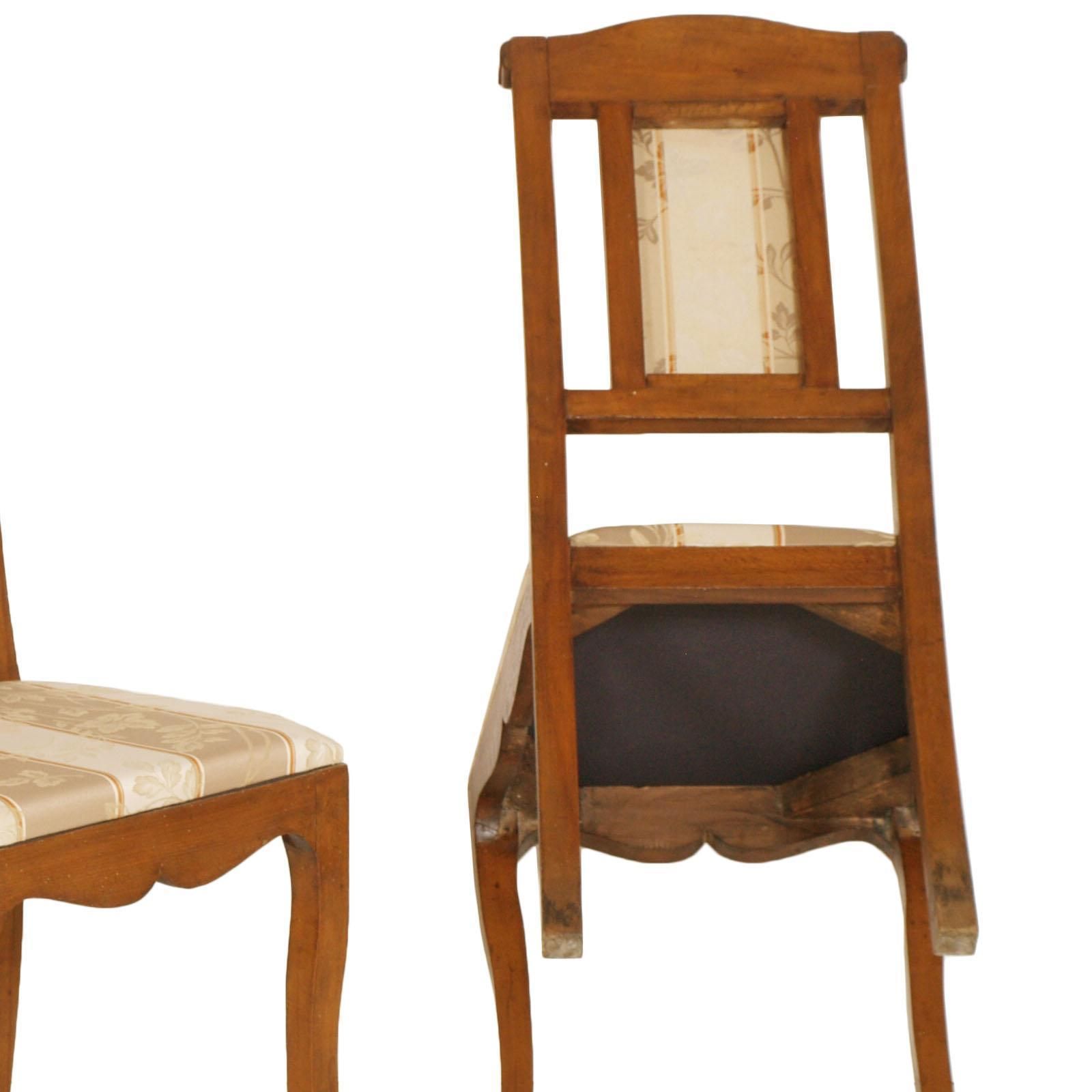 Art Nouveau Pair Of Side Chairs In Walnut, Restored, New Upholstered photo buy