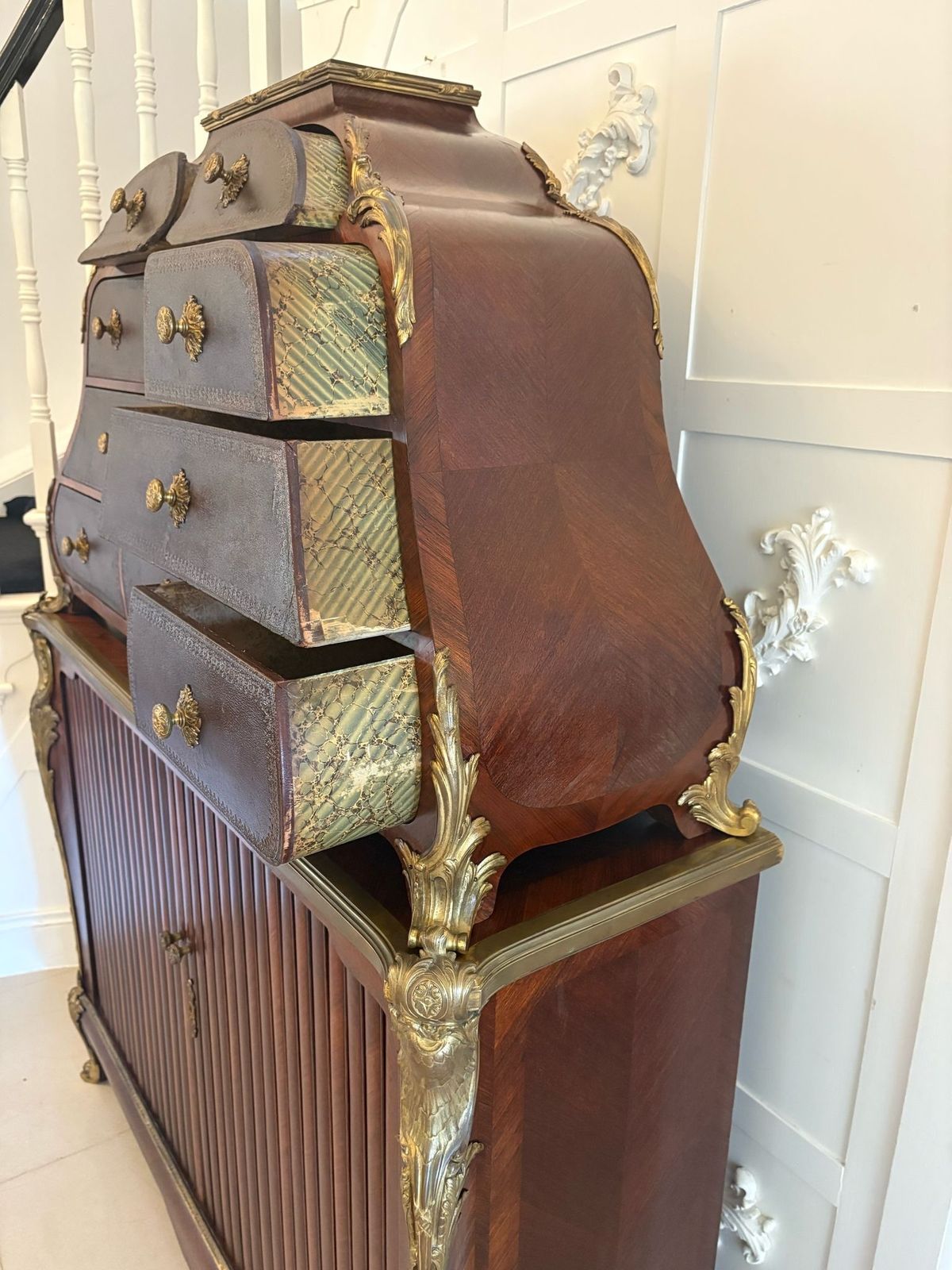 Superb Quality 19th Century Antique French Kingwood And Ormolu Mounted Cartonnier Cabinet photo 9950.0