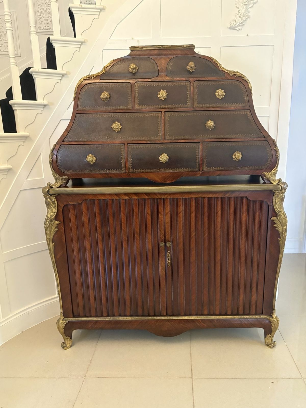 Superb Quality 19th Century Antique French Kingwood And Ormolu Mounted Cartonnier Cabinet