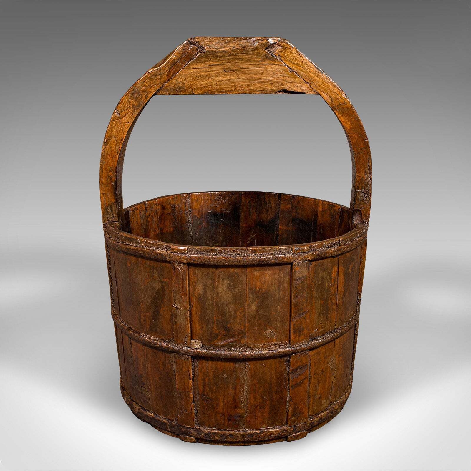 Large Antique Well Bucket, English, Georgian, Planter, Fireside Store, Garden photo furniture