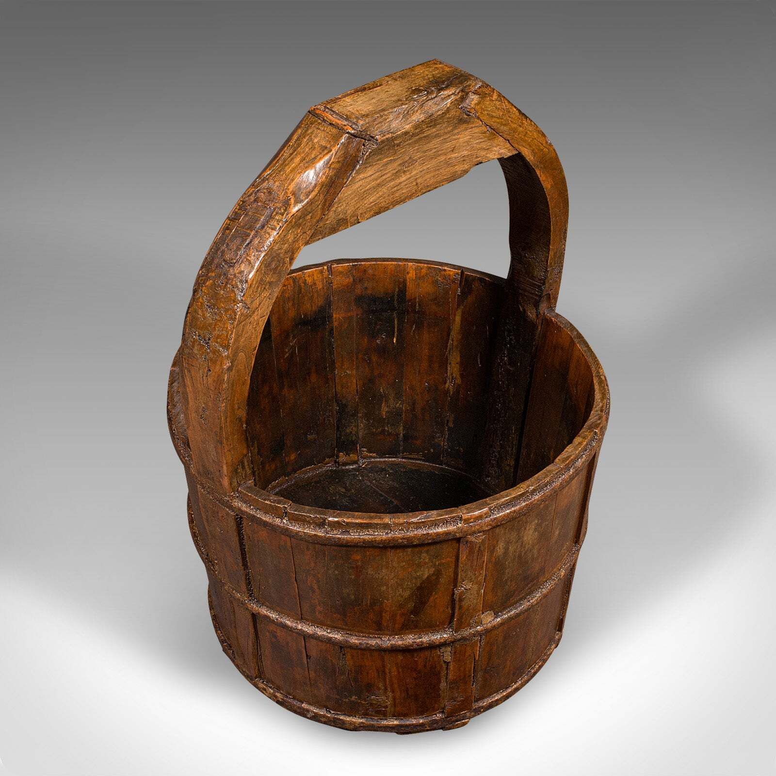 Large Antique Well Bucket, English, Georgian, Planter, Fireside Store, Garden photo vinterior