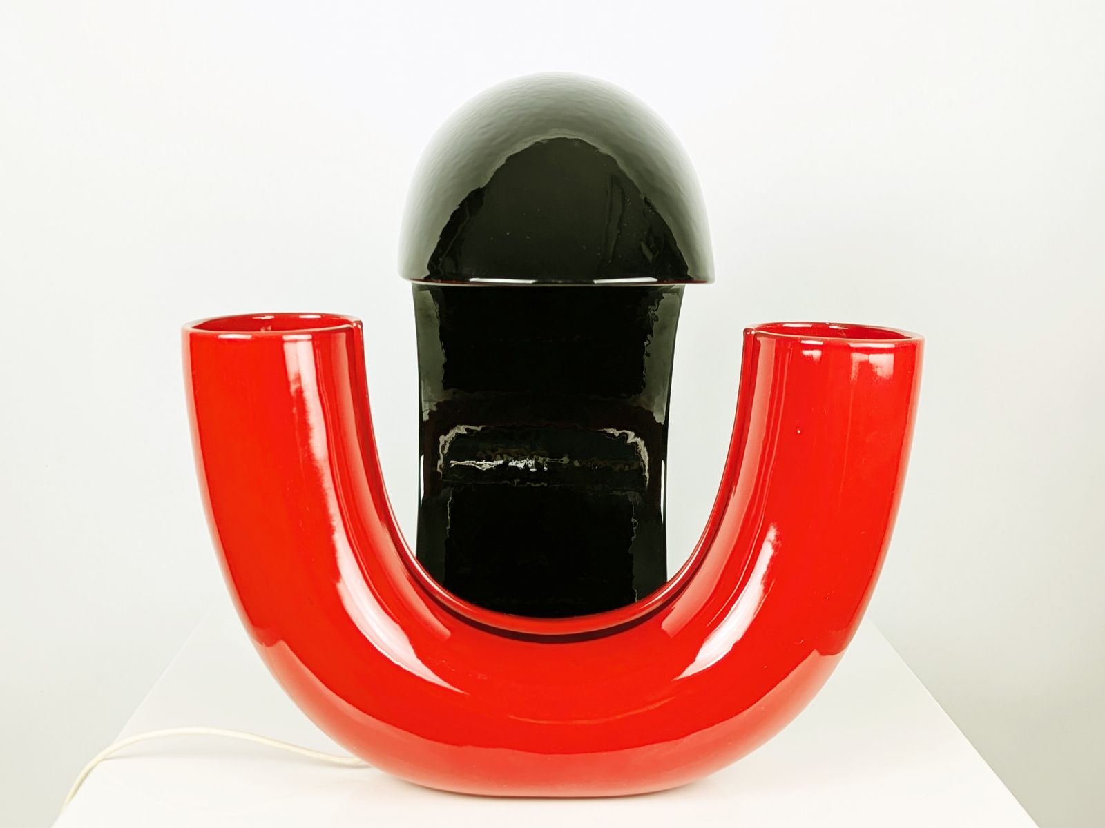photo furniture Large Black Glazed Ceramic 1970s Table Lamp By Ivo Sedazzari For Prisma