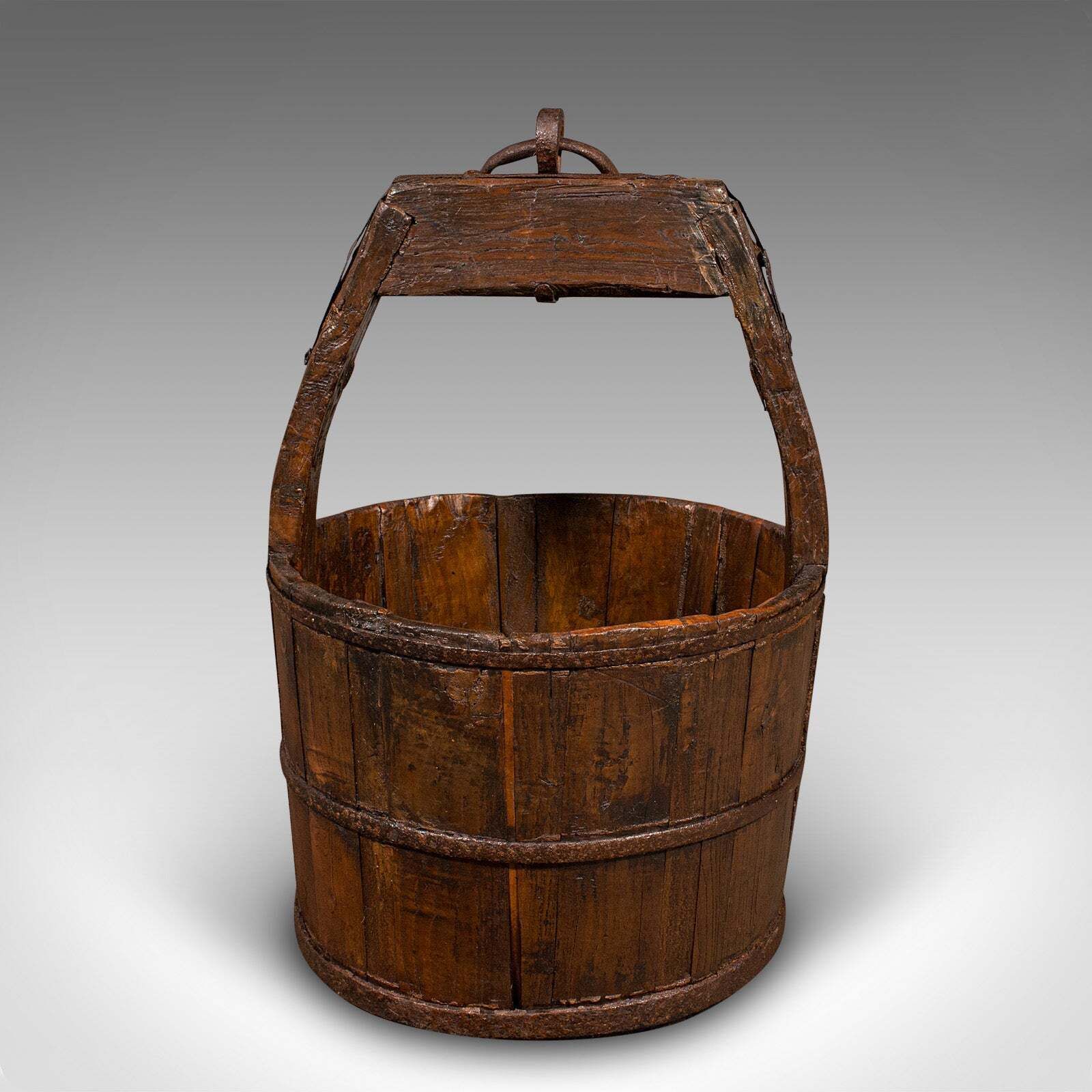 Large Antique Country Garden Well Bucket, English, Planter, Georgian, Fuel Store photo furniture