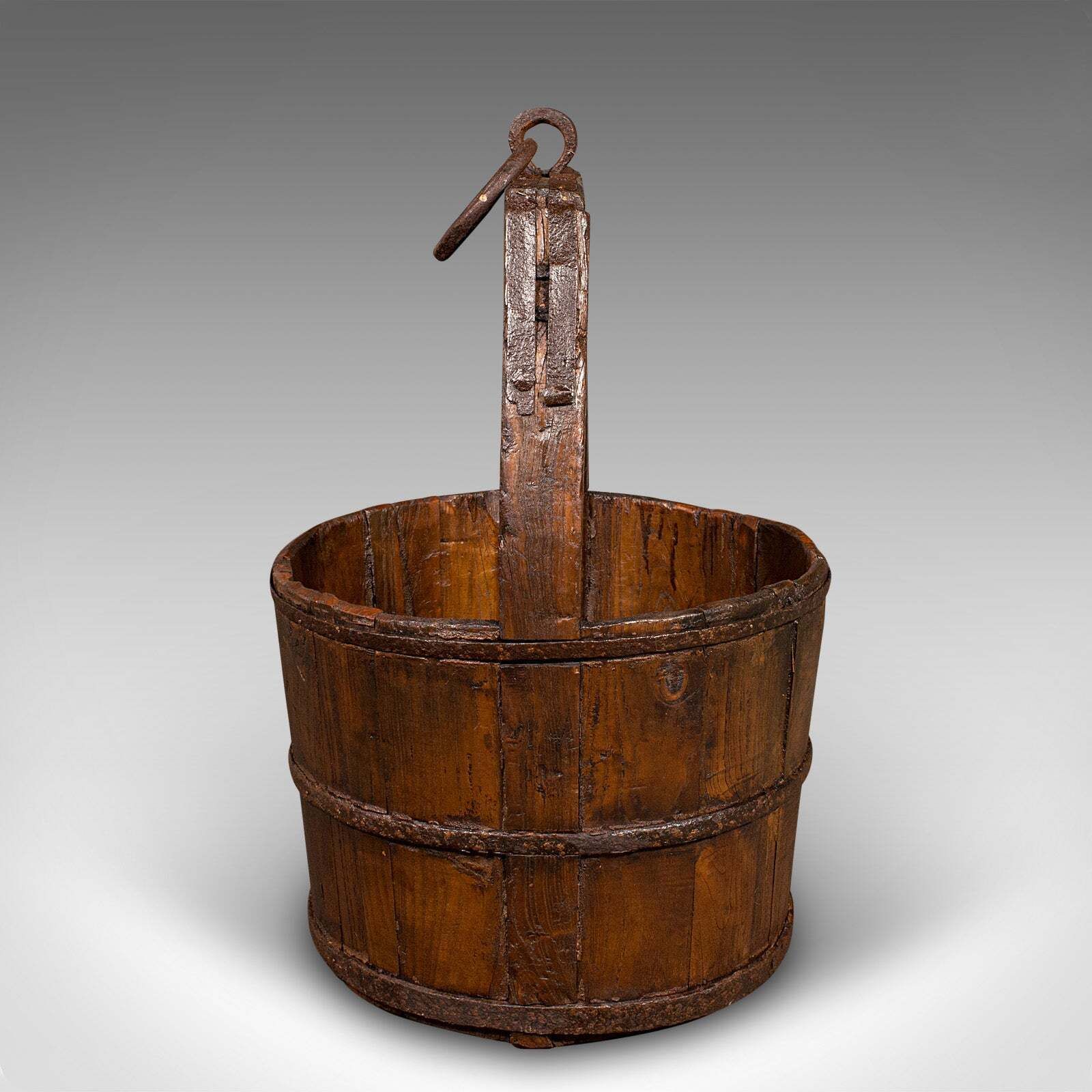 Large Antique Country Garden Well Bucket, English, Planter, Georgian, Fuel Store photo for sale