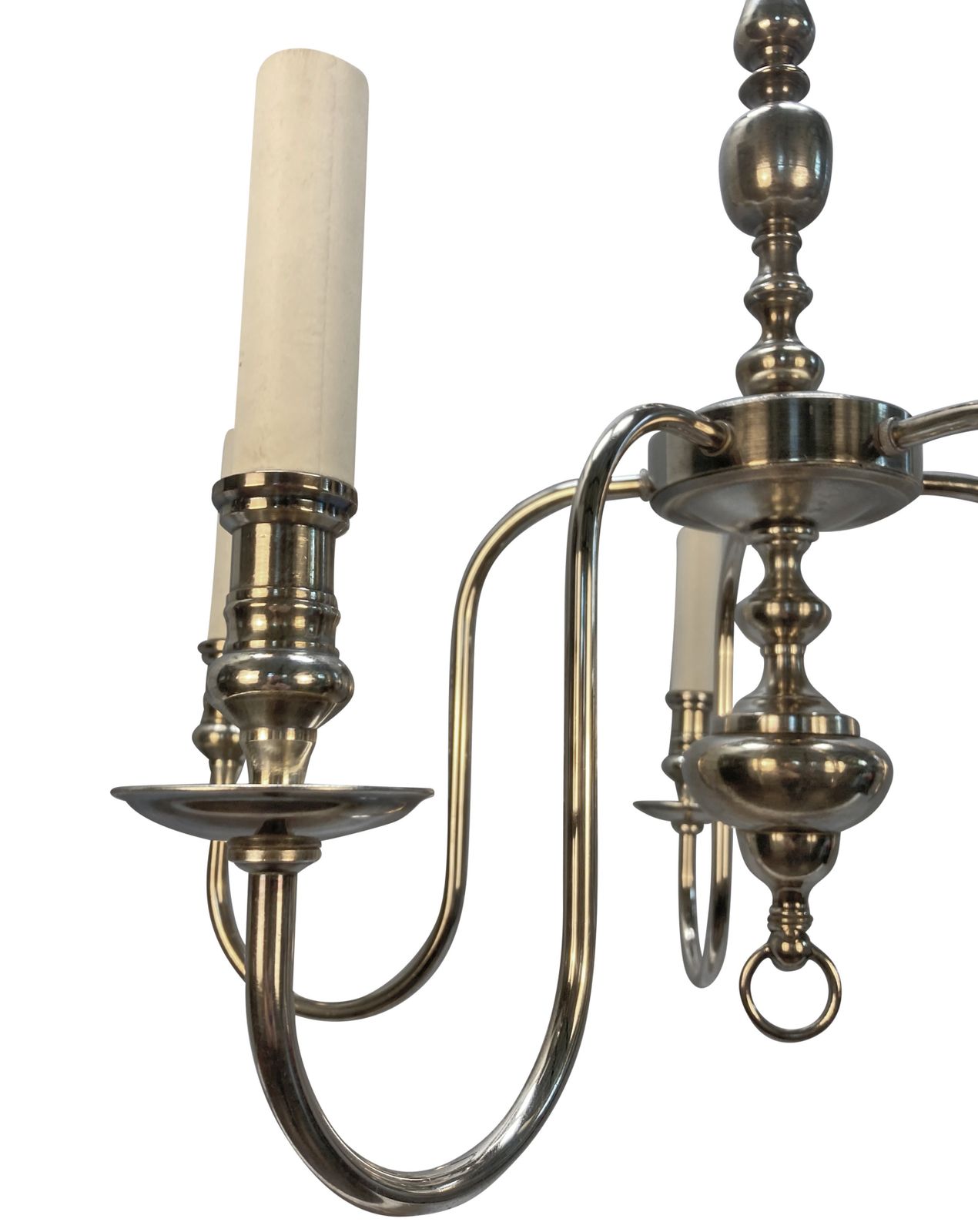 An English Edwardian Silver Plated Five Arm Chandelier photo for sale