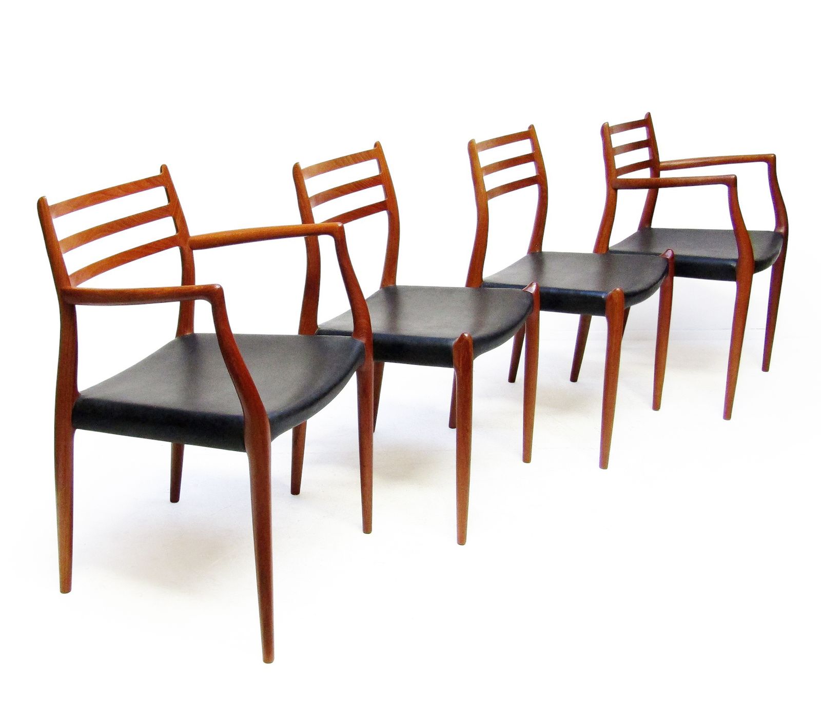 Set Of Four Exceptional 1950s Danish Dining Chairs By Niels Moller, 2x Model 62 And 2x Model 78 photo Furniture