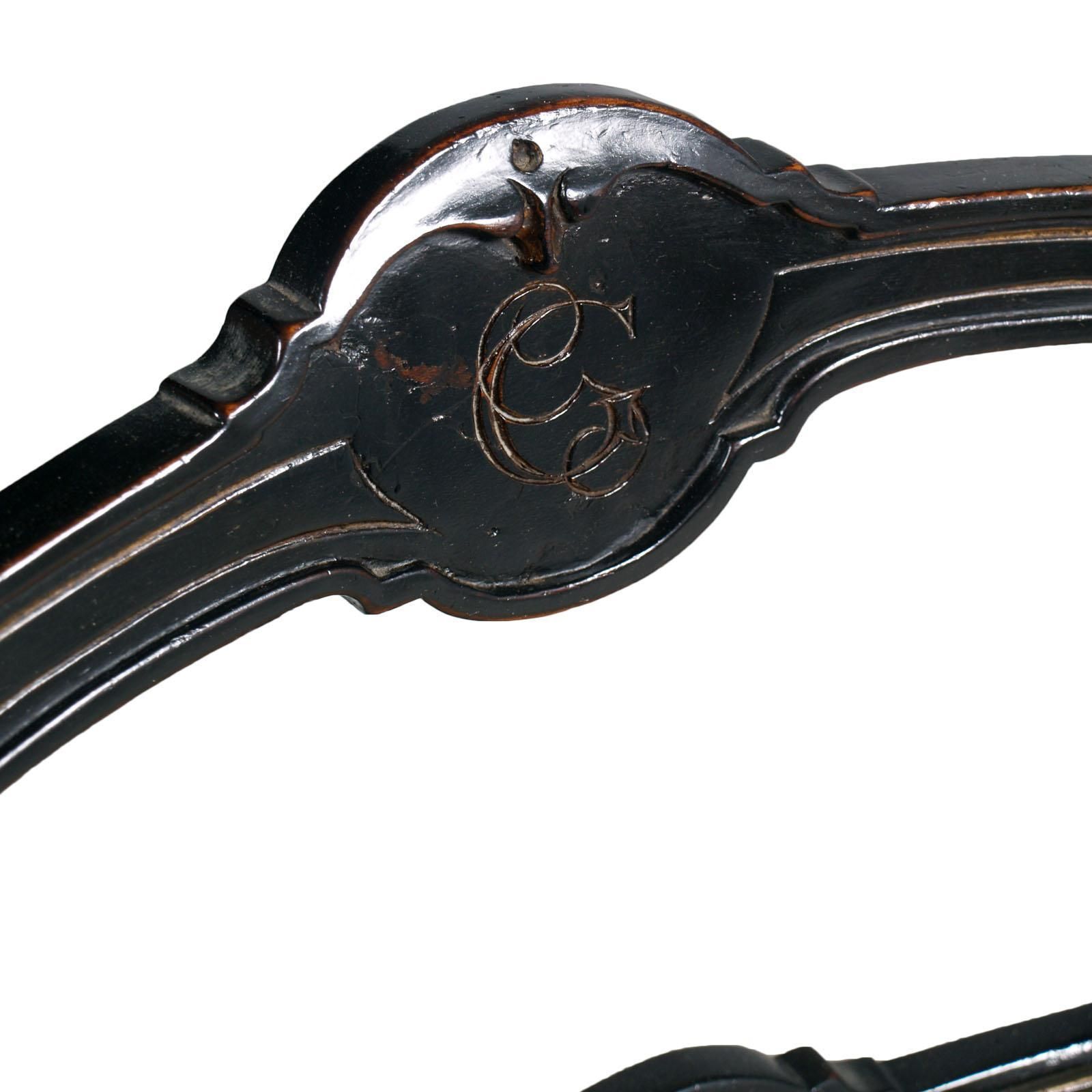 Sculptural Chairs Art Nouveau By Giacomo Cometti In Ebonized Hand Carved Walnut photo 10000.0