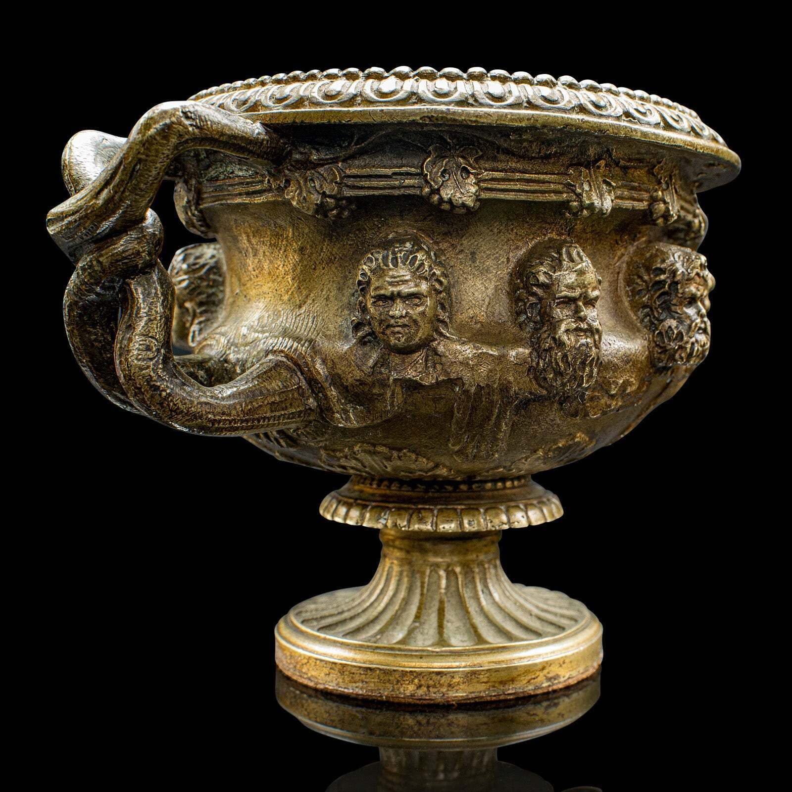 Small Antique Grand Tour Warwick Vase, Victorian, Italian Decor, Planter, C.1850 photo vintage