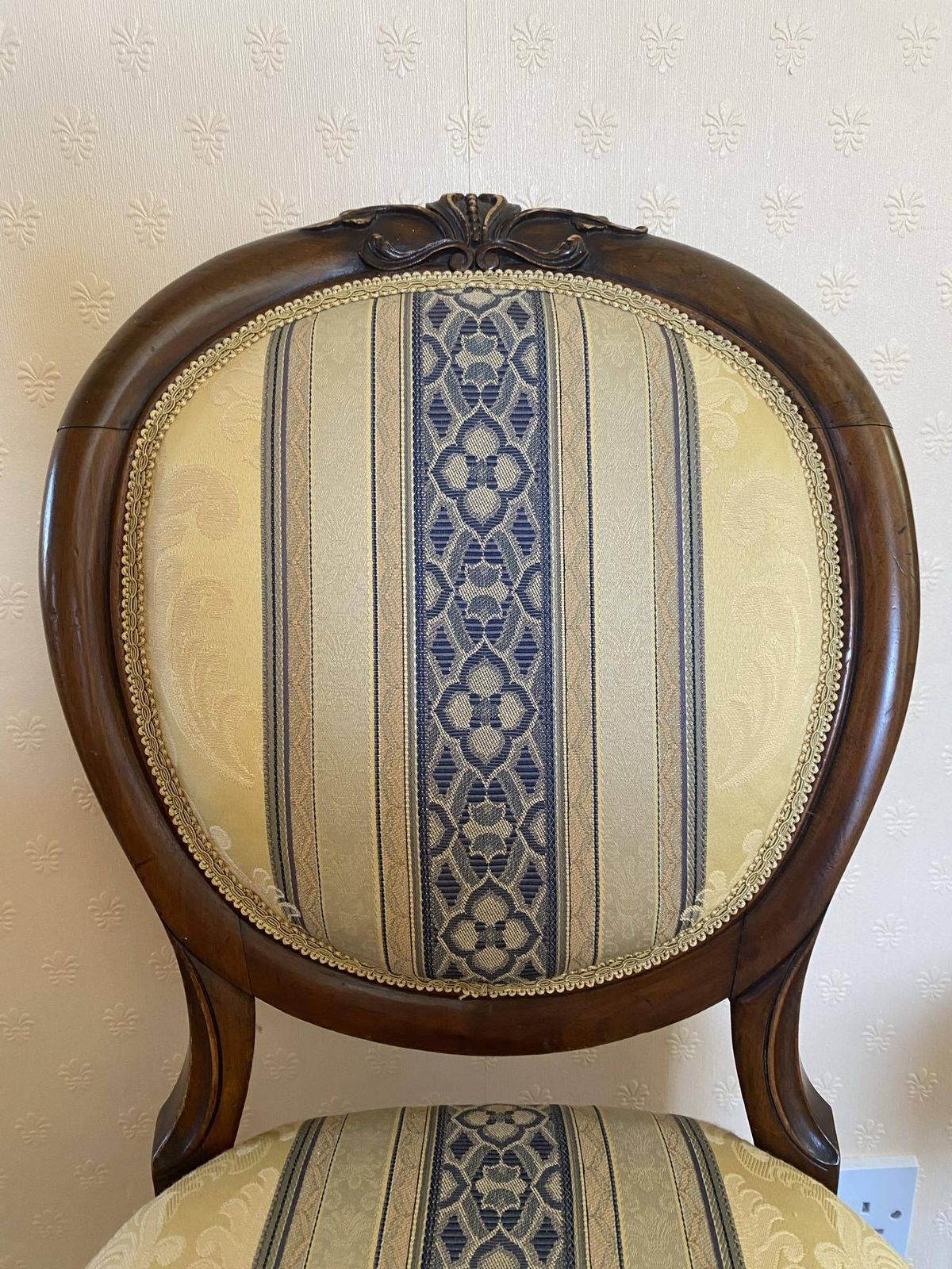 Pair Of Beautiful  Victorian Walnut Balloon Backed Chairs. photo furniture