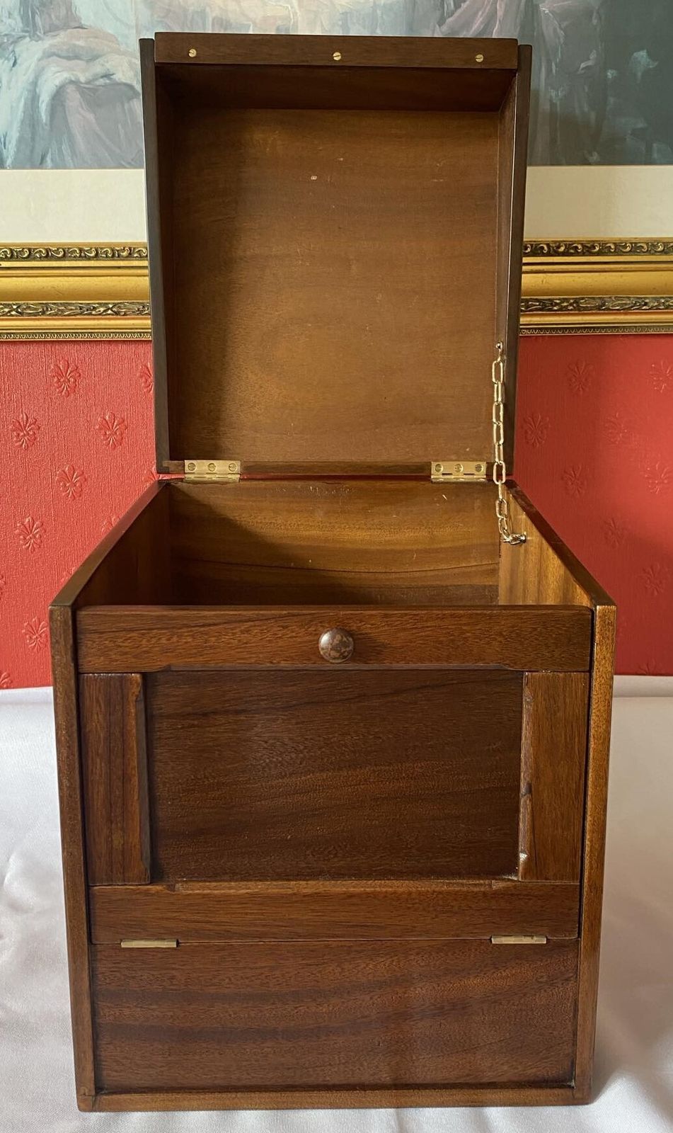 Harrods Mahogany Desk Top Stationary Box. photo Furniture