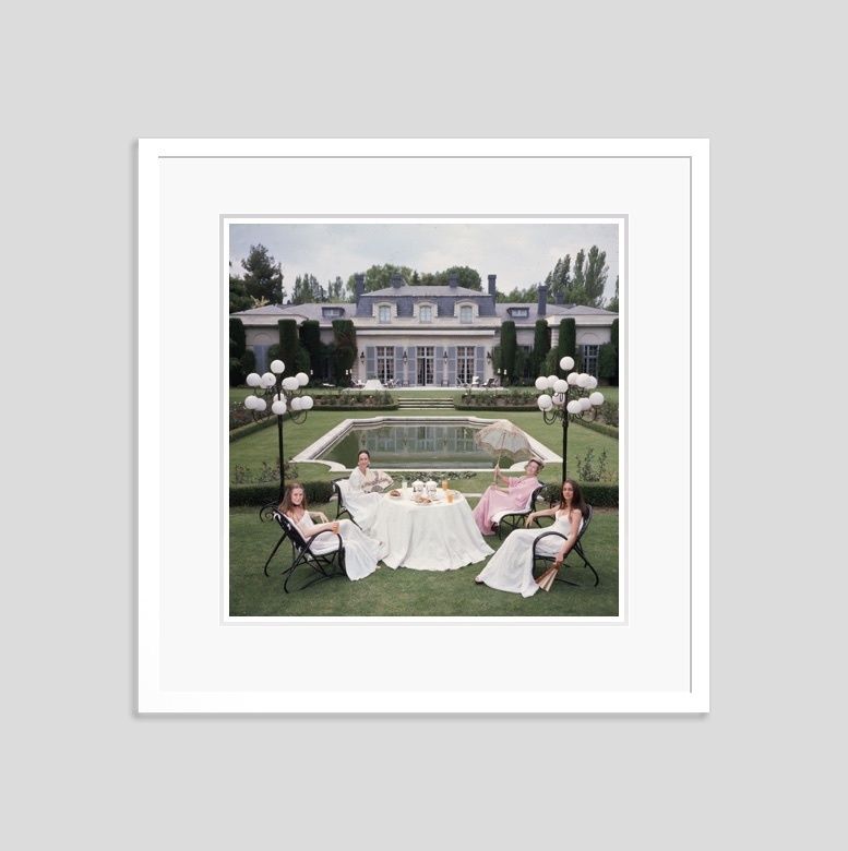Slim Aarons 'The Romanones' Framed White photo furniture