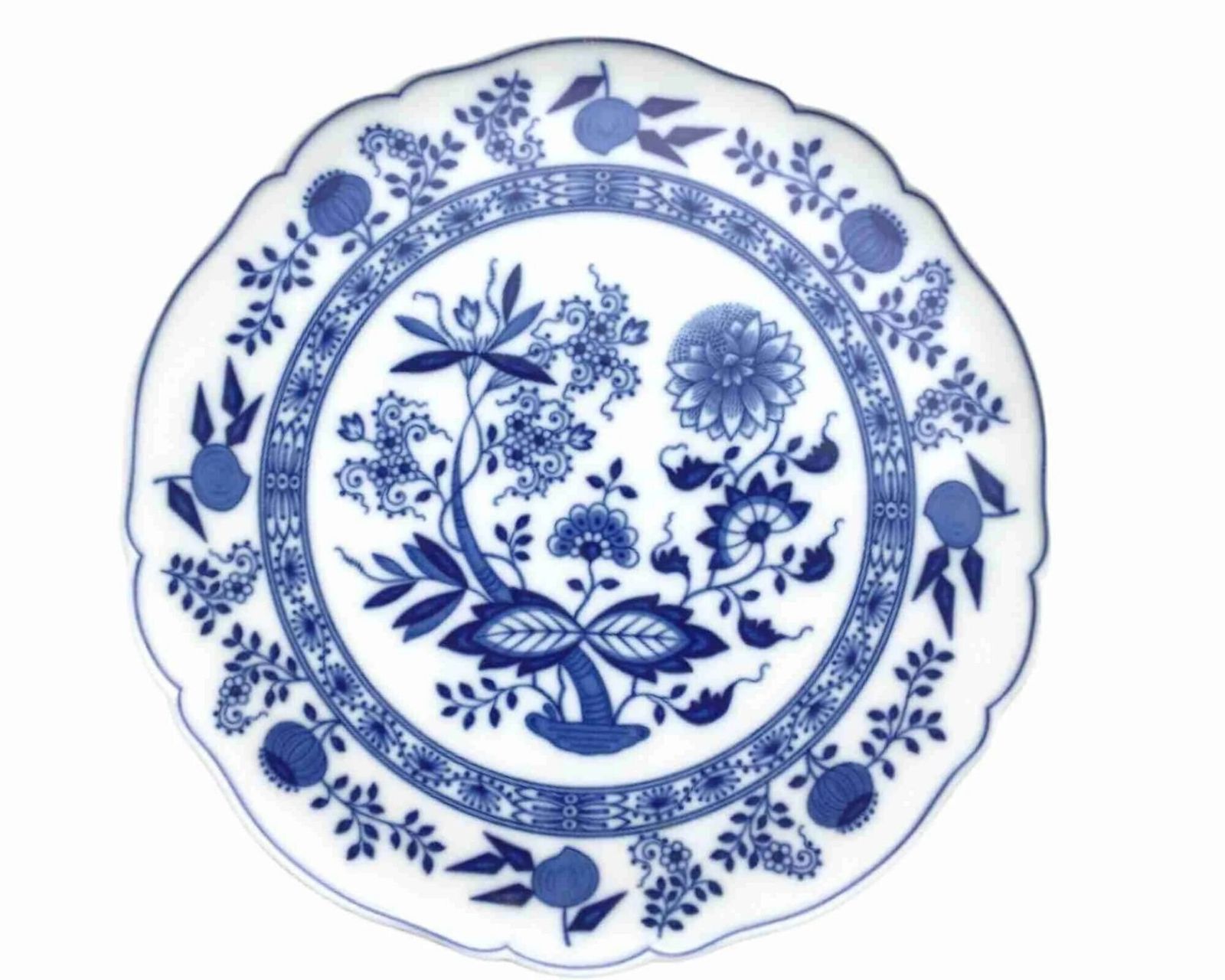 Porseleinen Onderborden | 2 Stuks | Blauw Uienpatroon | 12,9 Inch (32,8 Cm) | Hutschenreuther (Zeldzaam!) photo furniture