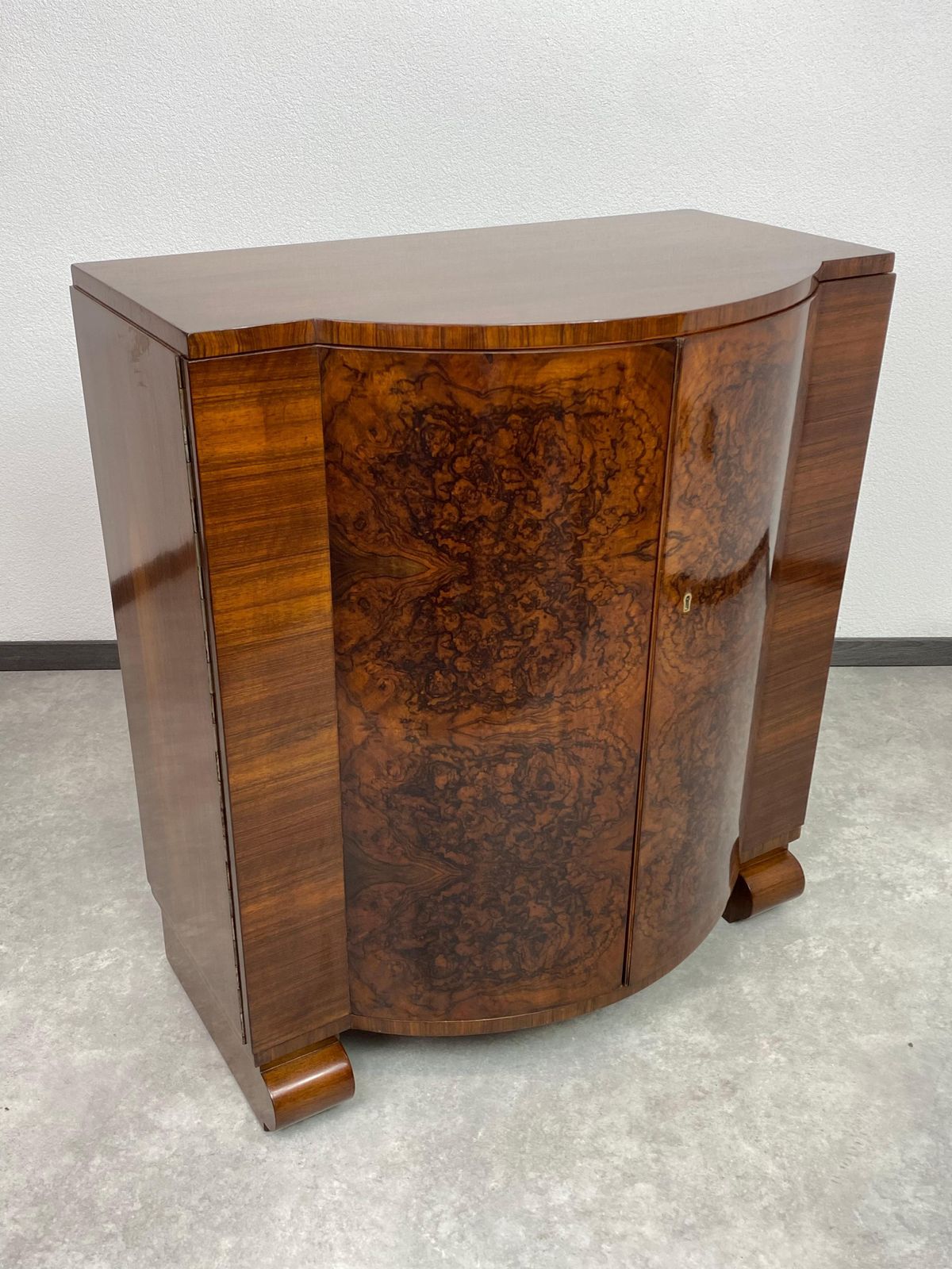 Very Rare Walnut Art Deco Bar Cabinet By Thonet photo vintage