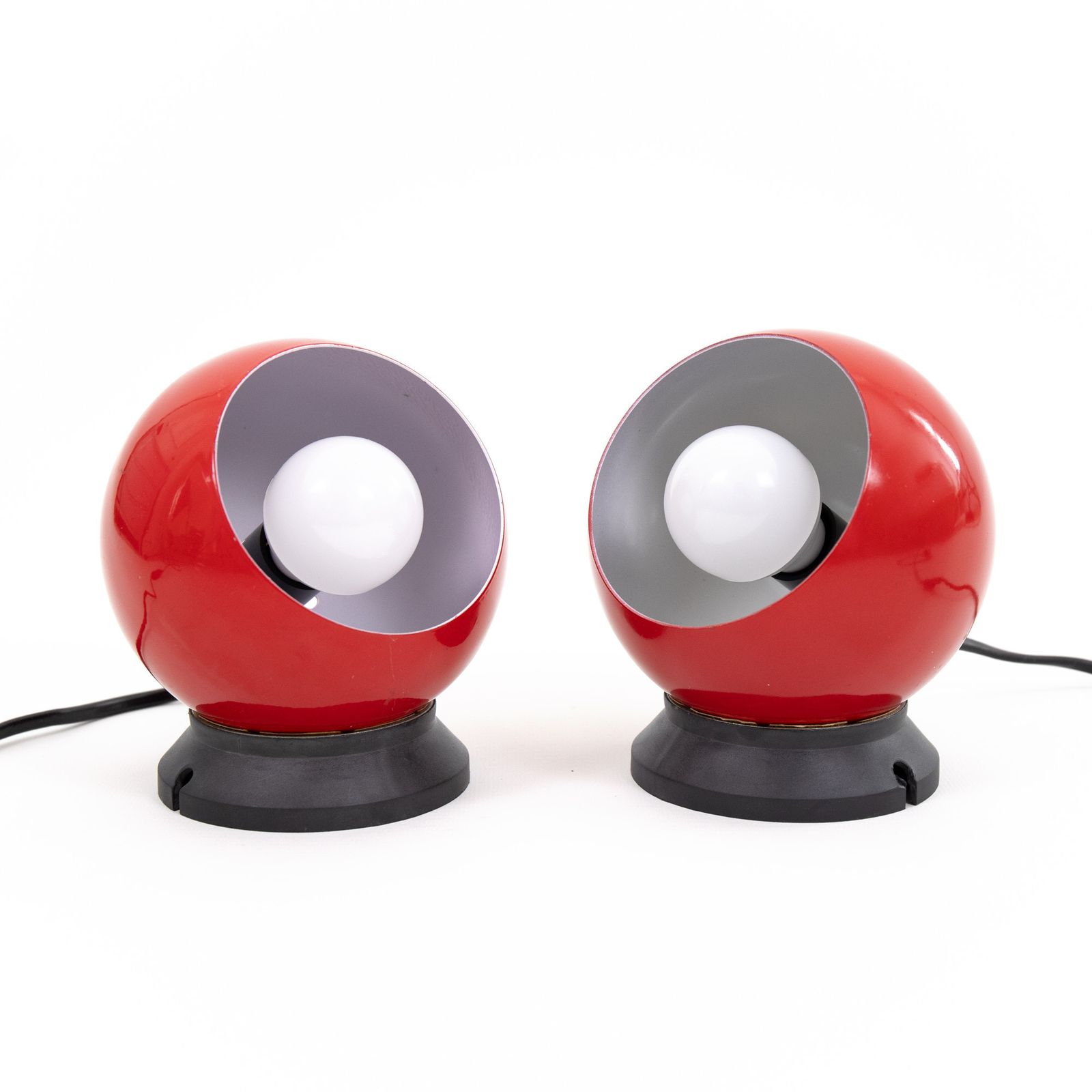 Red Mag Ball Light Pair By Abo Randers Of Denmark, 1960s