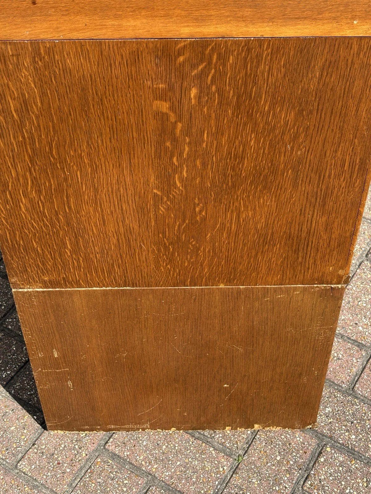 Large Edwardian Floor Standing Oak Filing Drawers. Cabinet Splits In Half. photo vinterior