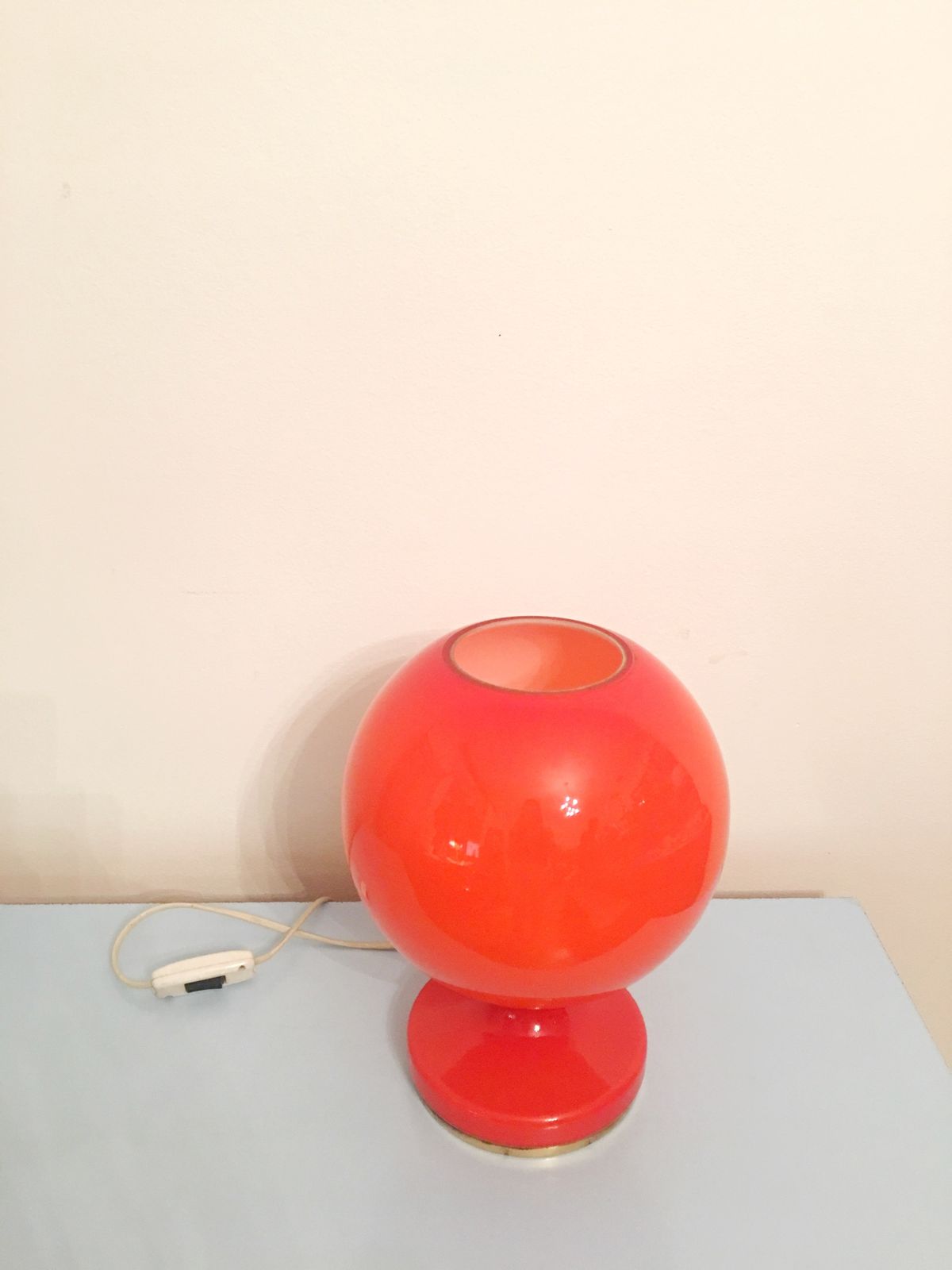 Red Glass Table Lamp By Stepan Tabera, 1960s photo Lighting