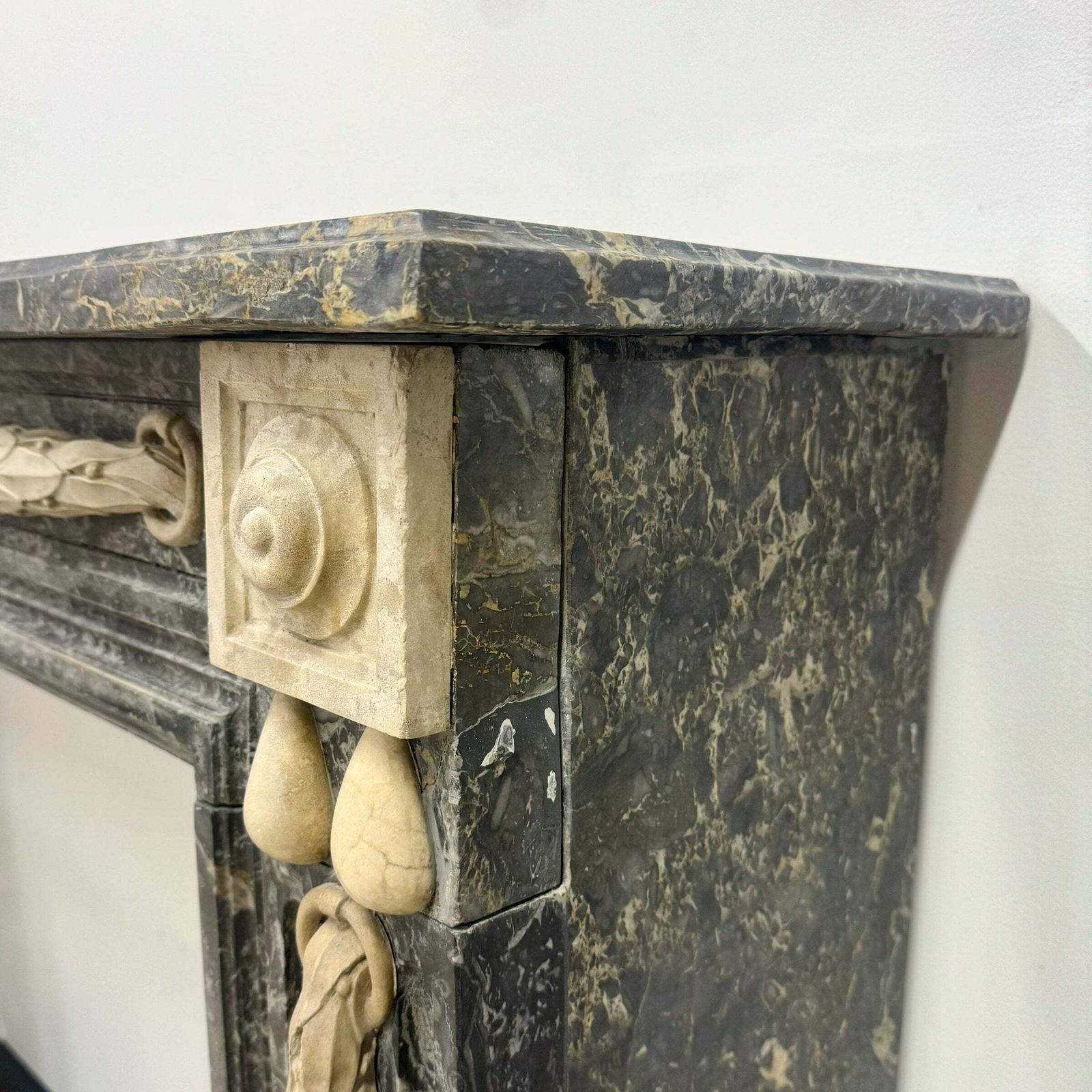 photo furniture Antique Italian Empire Style Marble Fireplace Surround