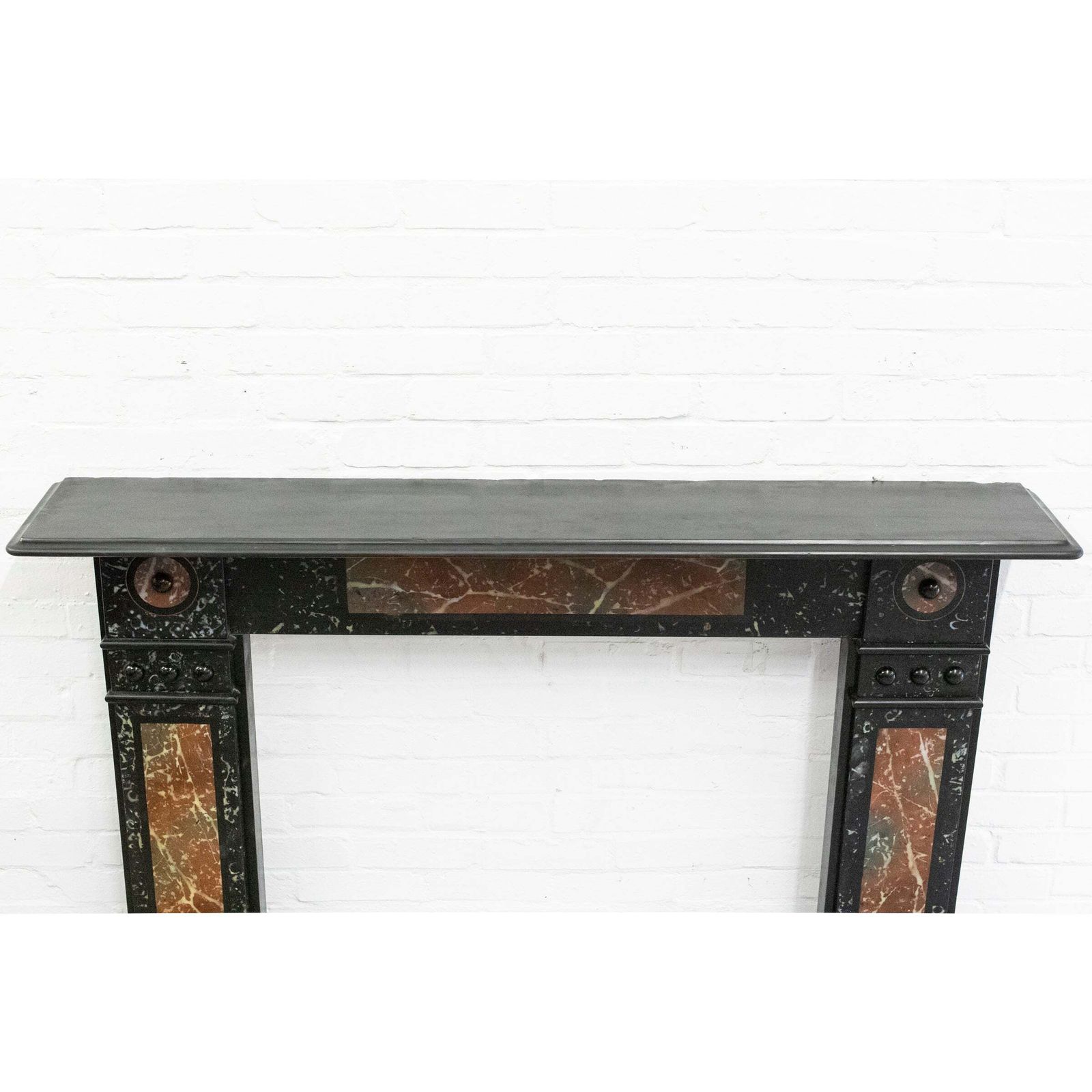 Antique Victorian "Marbelised" Slate Fireplace Surround With Roundels photo buy
