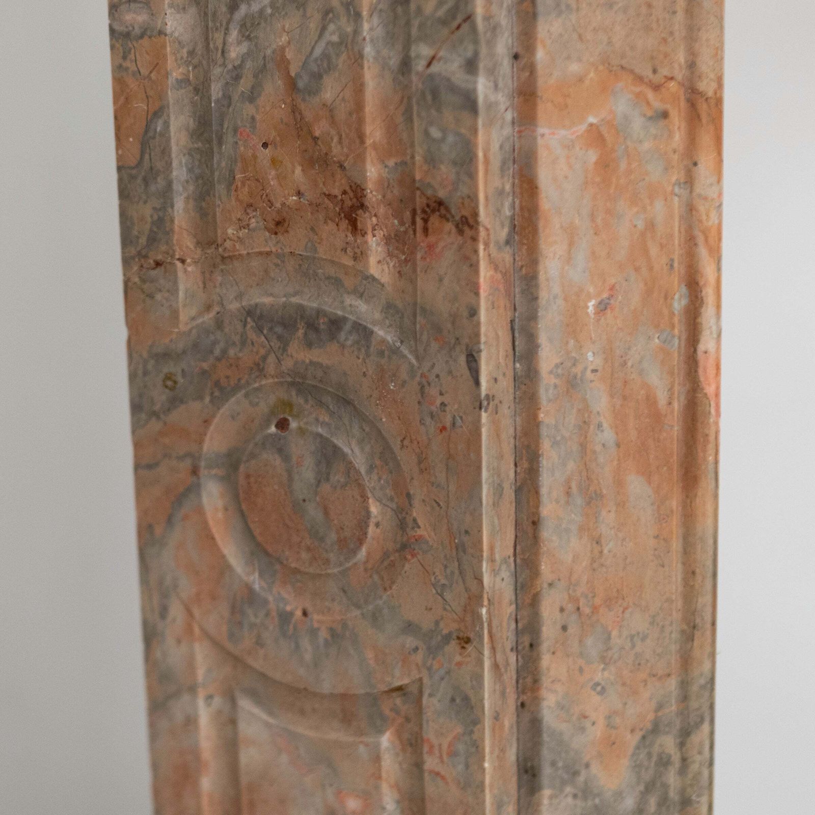 Antique French Style Louis Pompadour Breche Marble Fireplace photo Home Fixtures