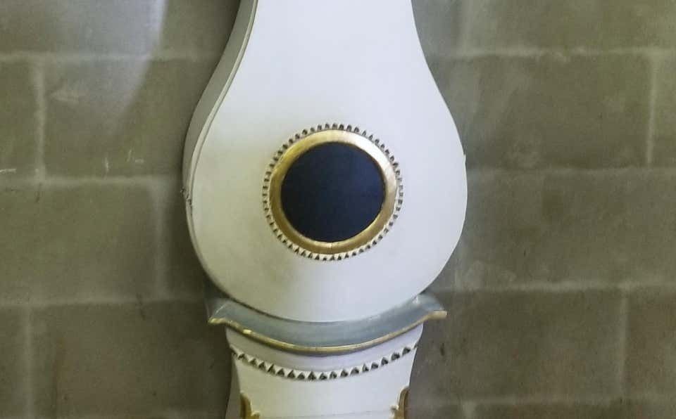 Swedish Mora Clock Antique White Grey Fryksdall Carved Hood Detail, Early 1800s photo Home Decor