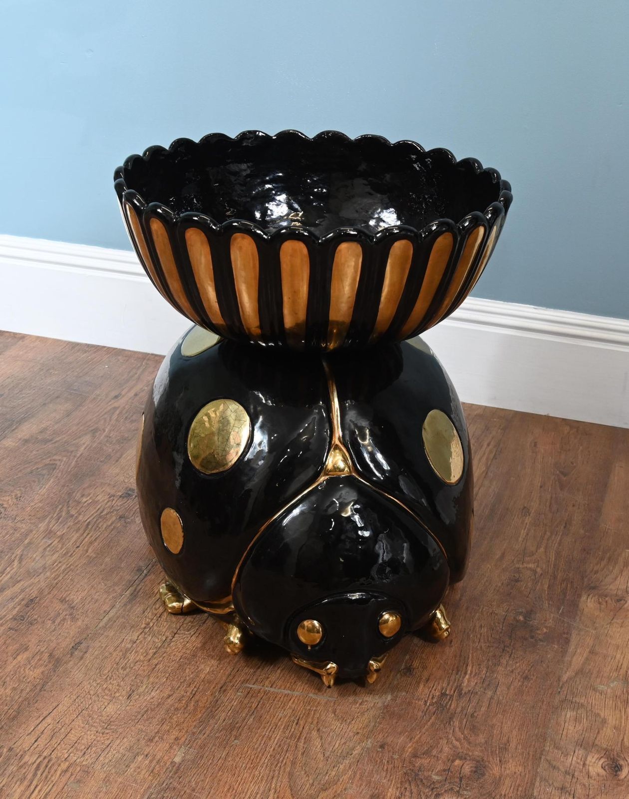 Italian Mid Century Planter Ladybird Porcelain Sculpture photo Home Decor