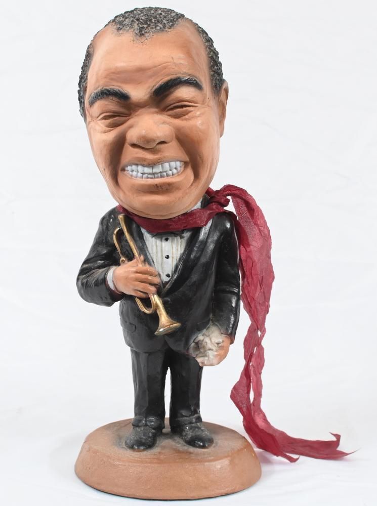 Terracotta Statue Louis Armstrong Satchmo New Orleans Jazz Art