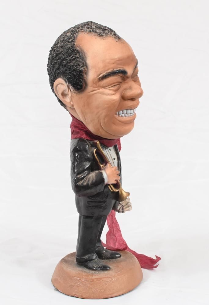 Terracotta Statue Louis Armstrong Satchmo New Orleans Jazz Art photo 795.0