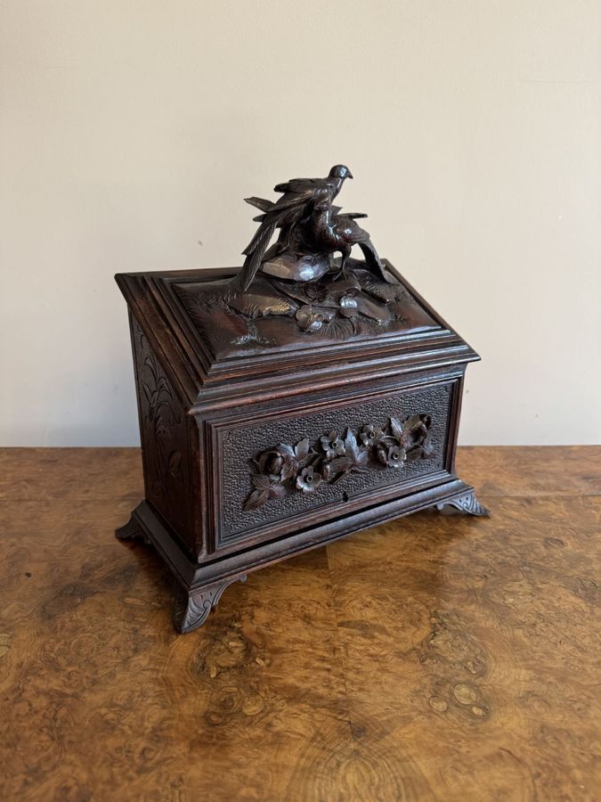 Rare Quality Antique Black Forest Stationary Box photo 695.0