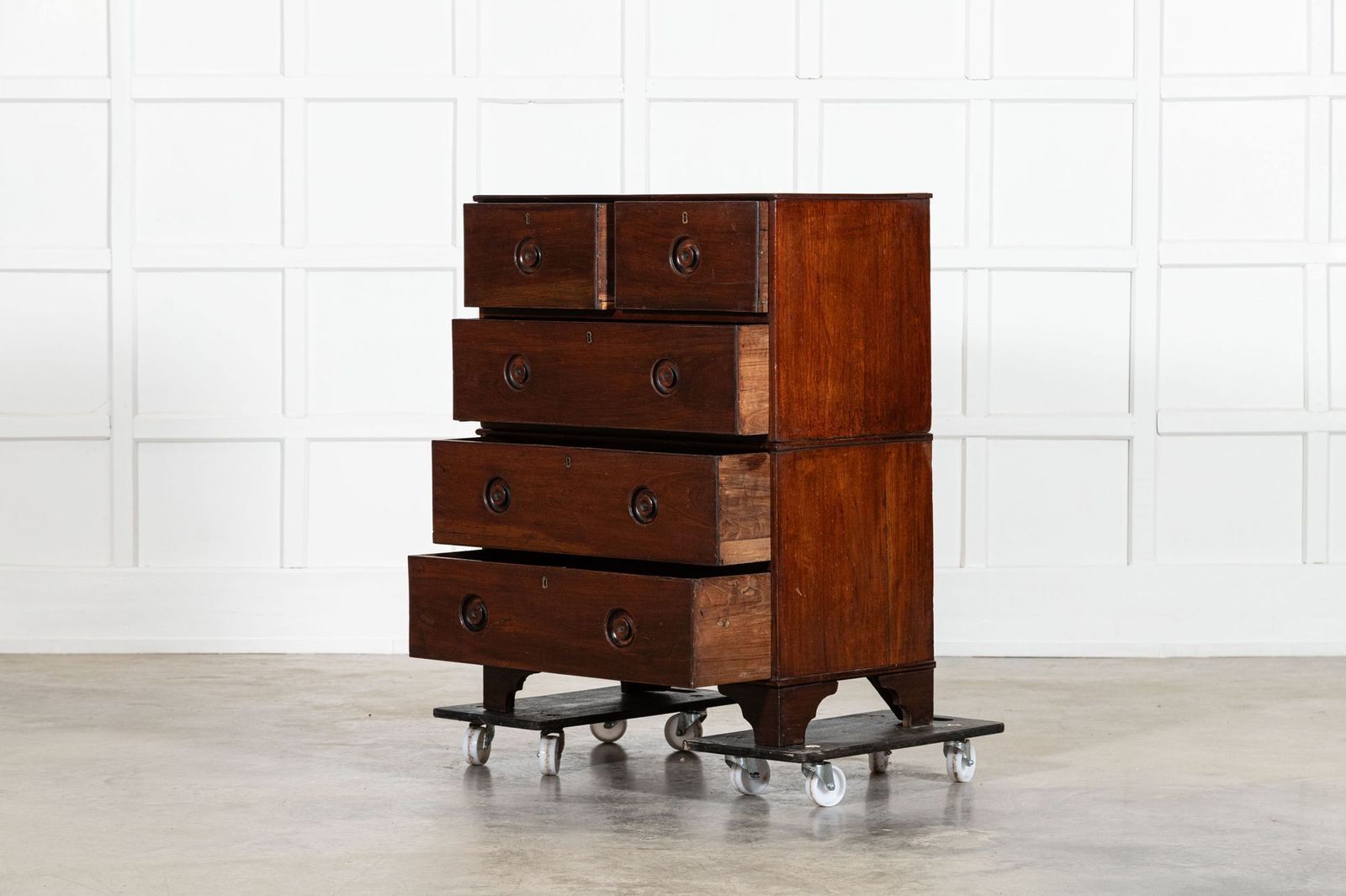 19thc English Mahogany Campaign Chest Drawers photo 3048.0