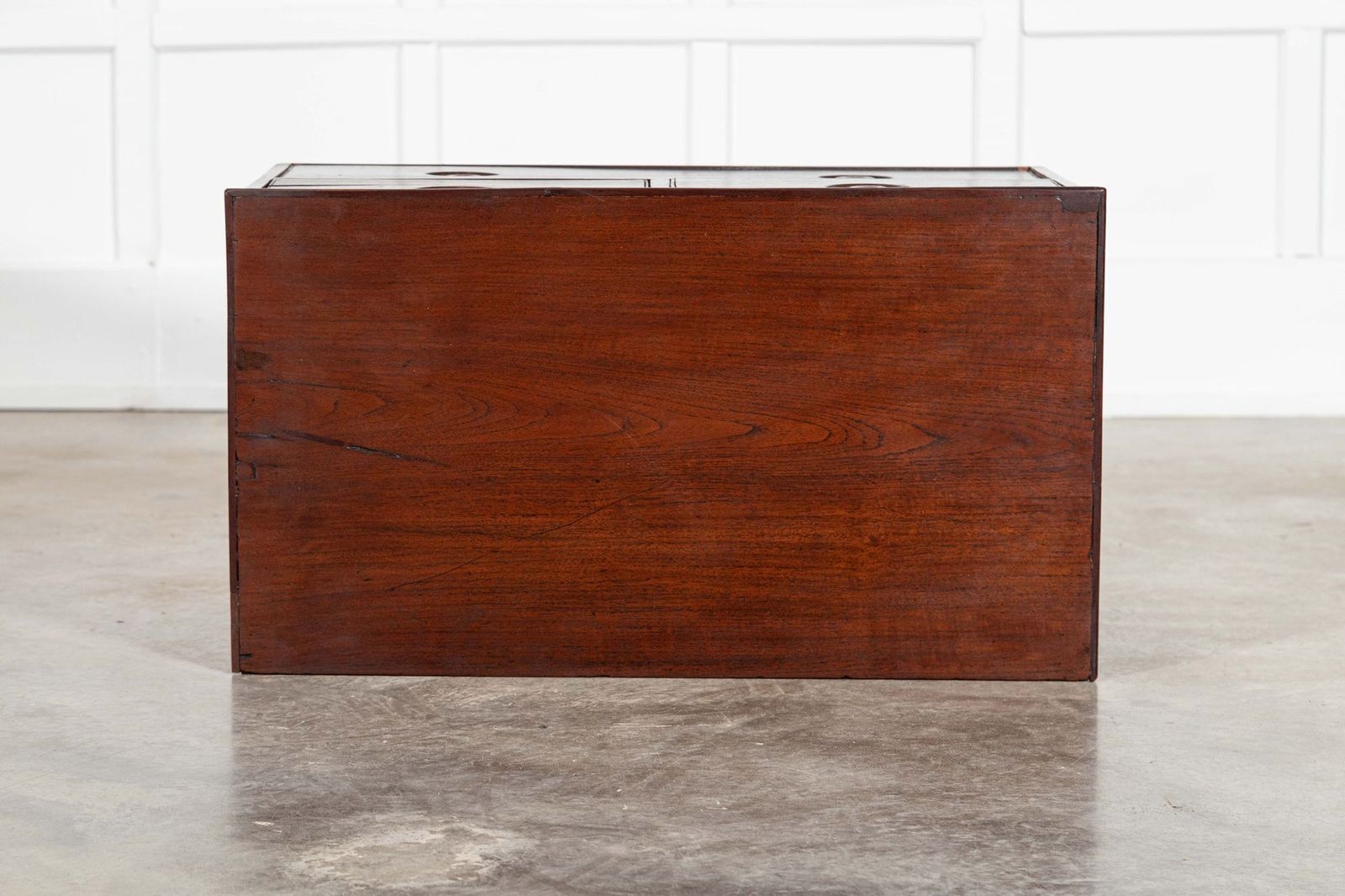 19thc English Mahogany Campaign Chest Drawers photo vintage