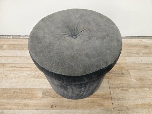 Mid Century Italian Round Velvet Stool, 1960s photo Furniture