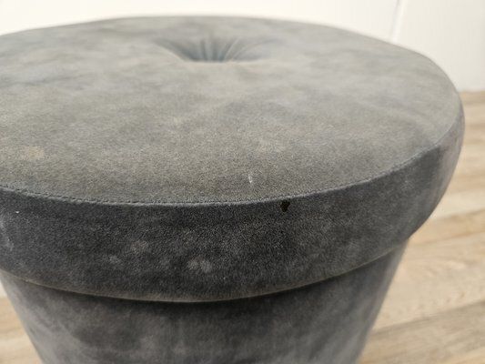 Mid Century Italian Round Velvet Stool, 1960s photo buy
