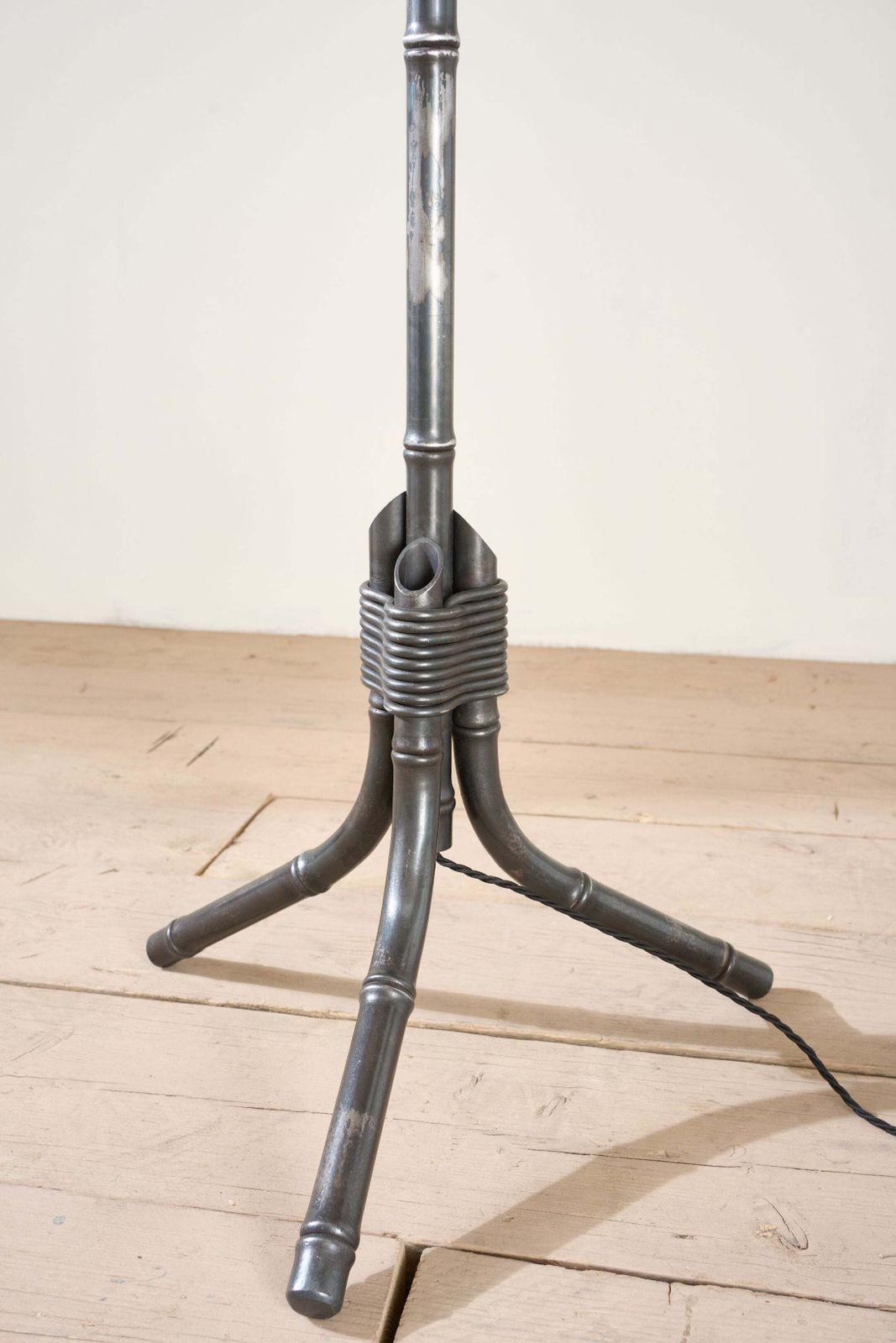 Bespoke Forged Steel Faux Bamboo Floor Lamp photo furniture
