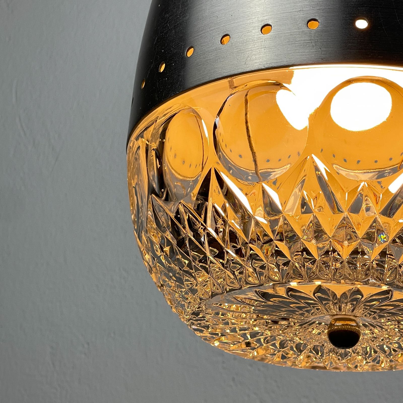 Mid Century Glass Pendant Lamp, Italy 1960s photo furniture