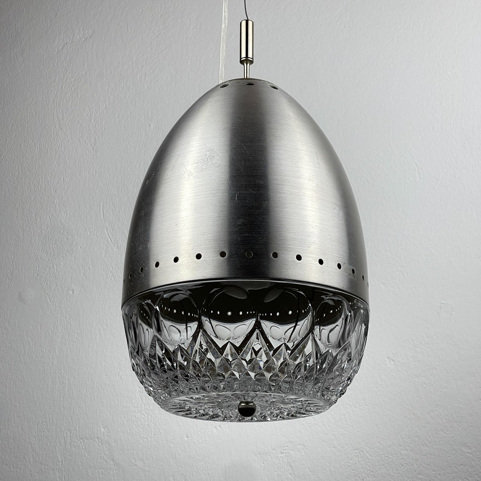 Mid Century Glass Pendant Lamp, Italy 1960s photo vinterior