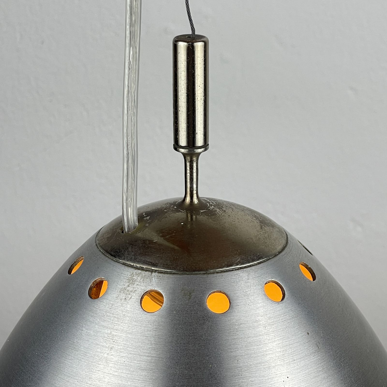 photo vintage Mid Century Glass Pendant Lamp, Italy 1960s