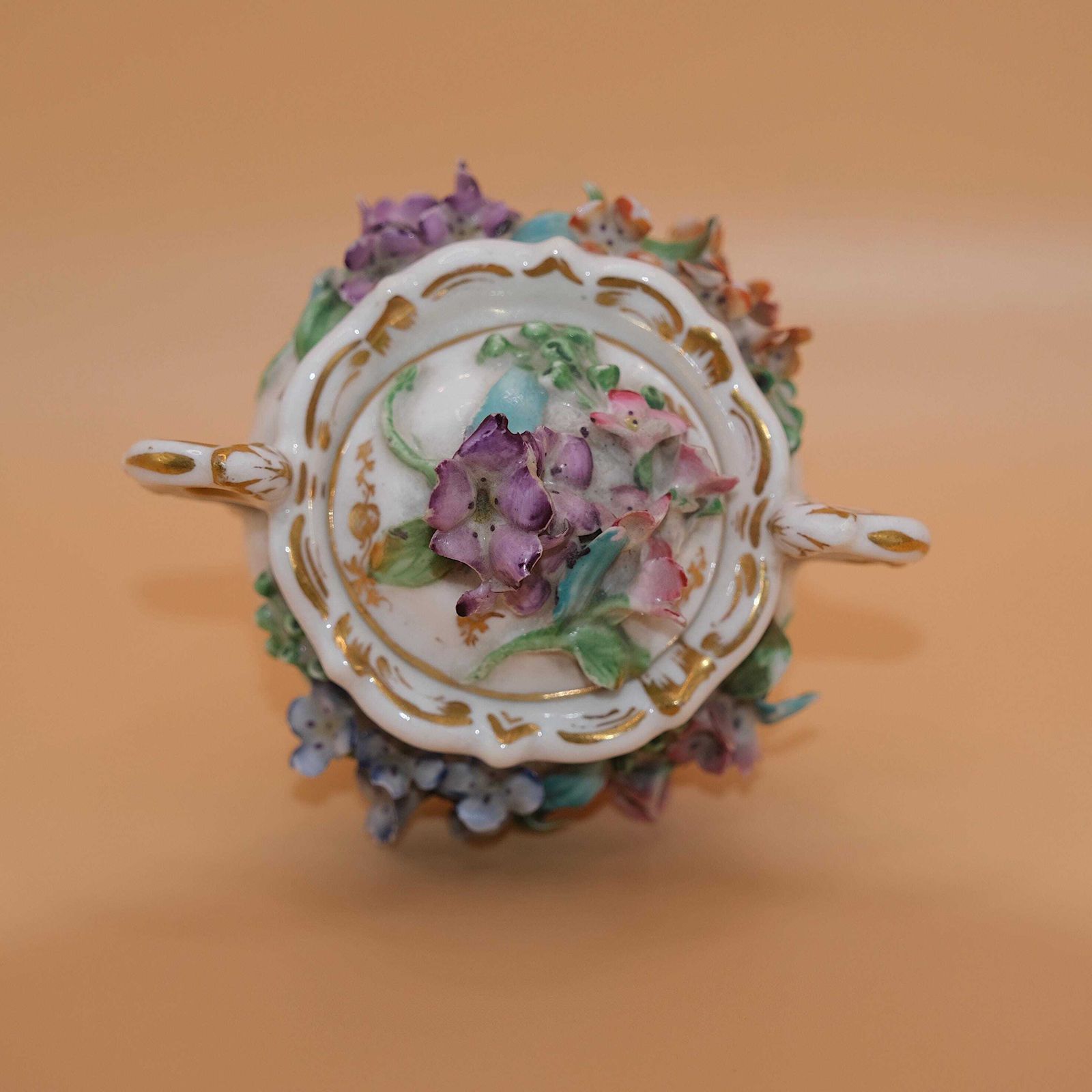 Coalport Coalbrookdale Porcelain Pot & Lid, Coalbrookdale Porcelain photo vintage