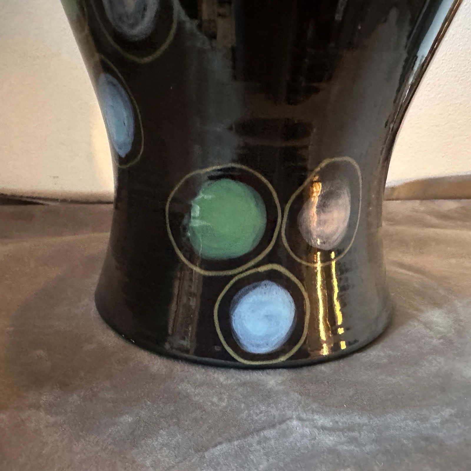 photo for sale 1960s Gio Ponti Style Mid Century Modern Hand Painted Ceramic Vase