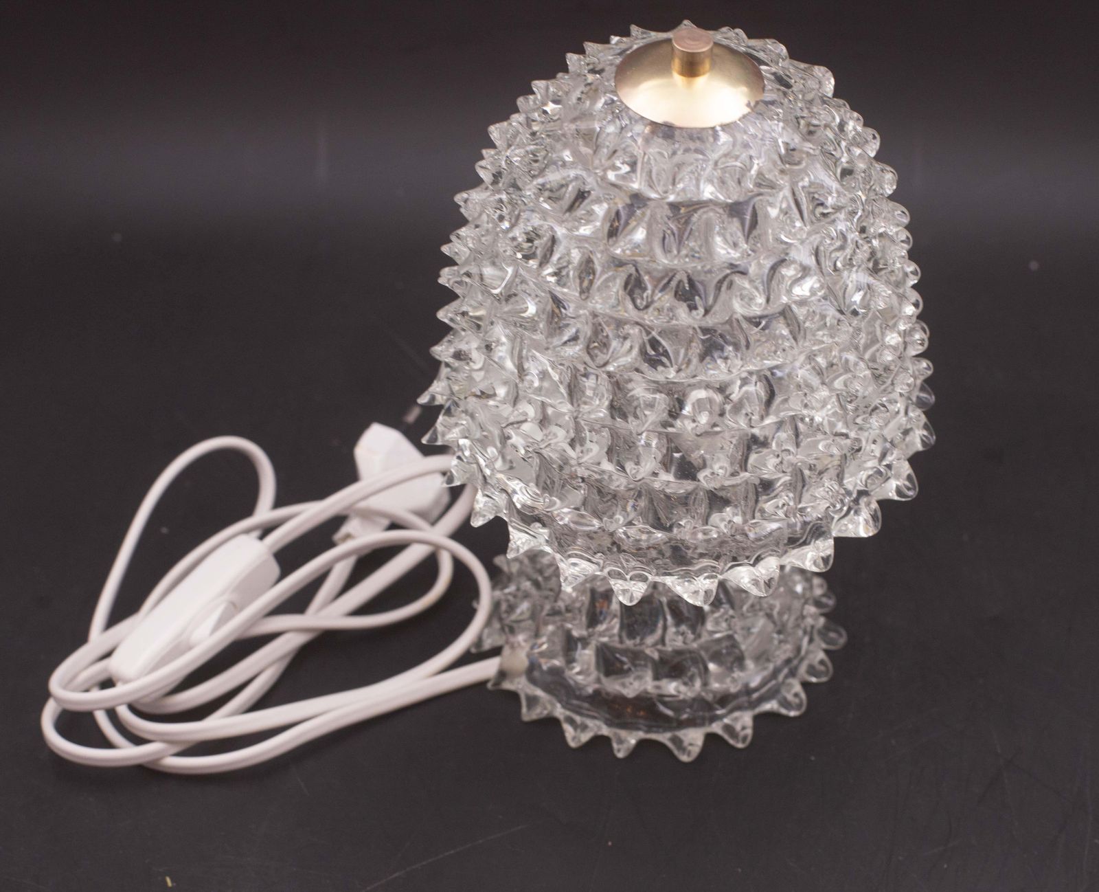Charming Table Lamp In Rostrato Murano Glass Vase For Barovier & Toso, 1950s photo Lighting