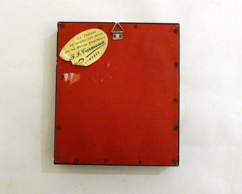 Art Small Male Portrait Painting, In Limoges Enamel Painted On Copper By Carmona, Mid 20th Century photo