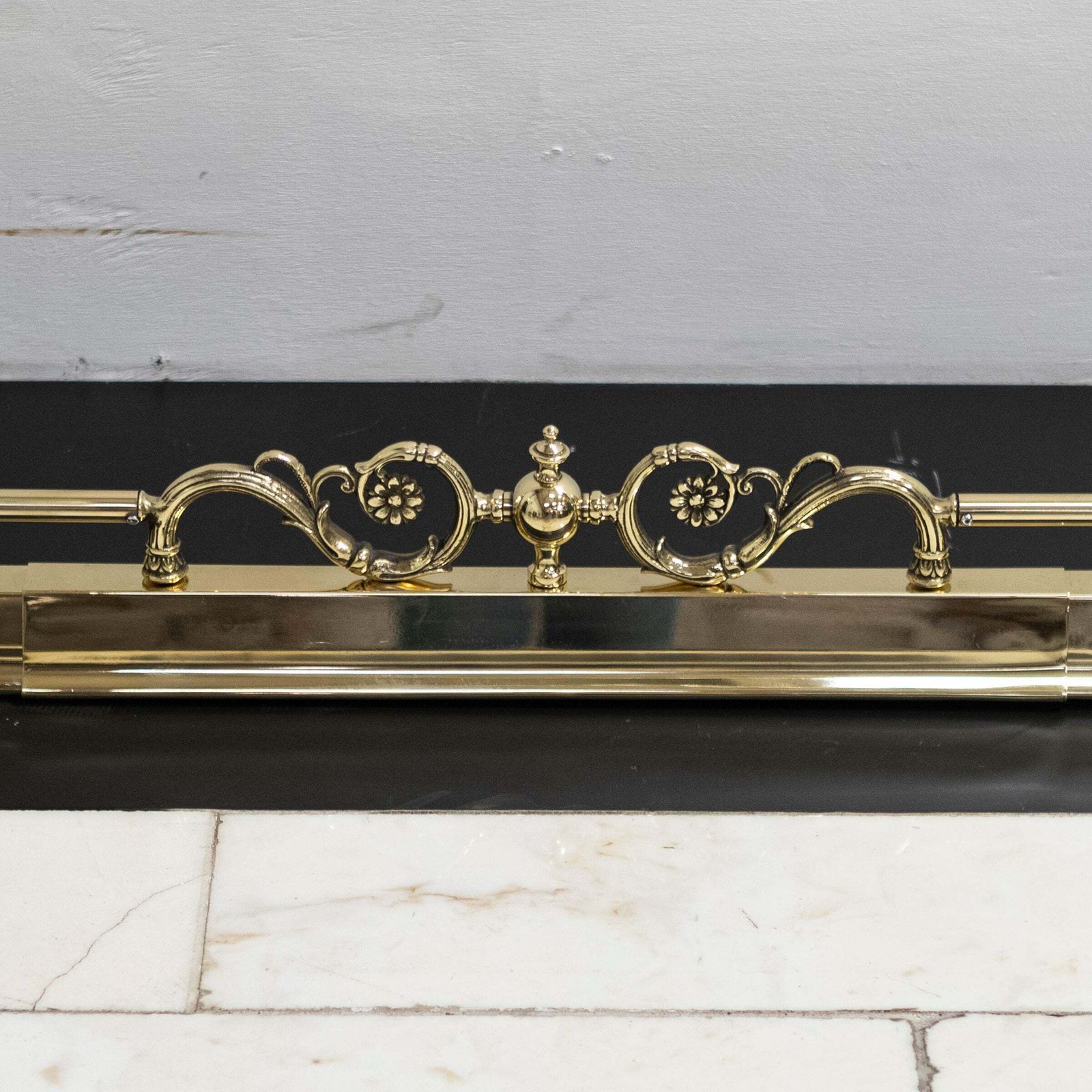 Antique Adjustable Brass Fireplace Fender photo furniture
