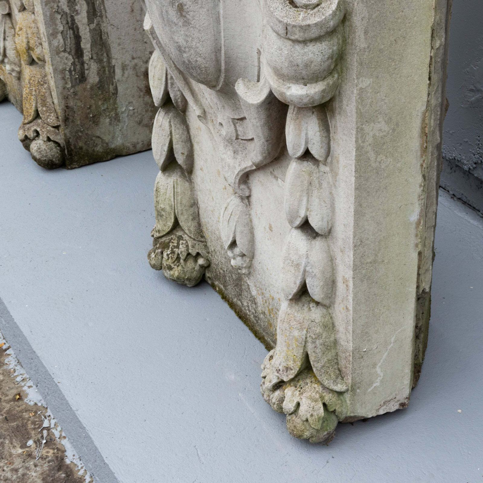 photo buy 3 Monumental Antique Carved Keystones | London Building Facade