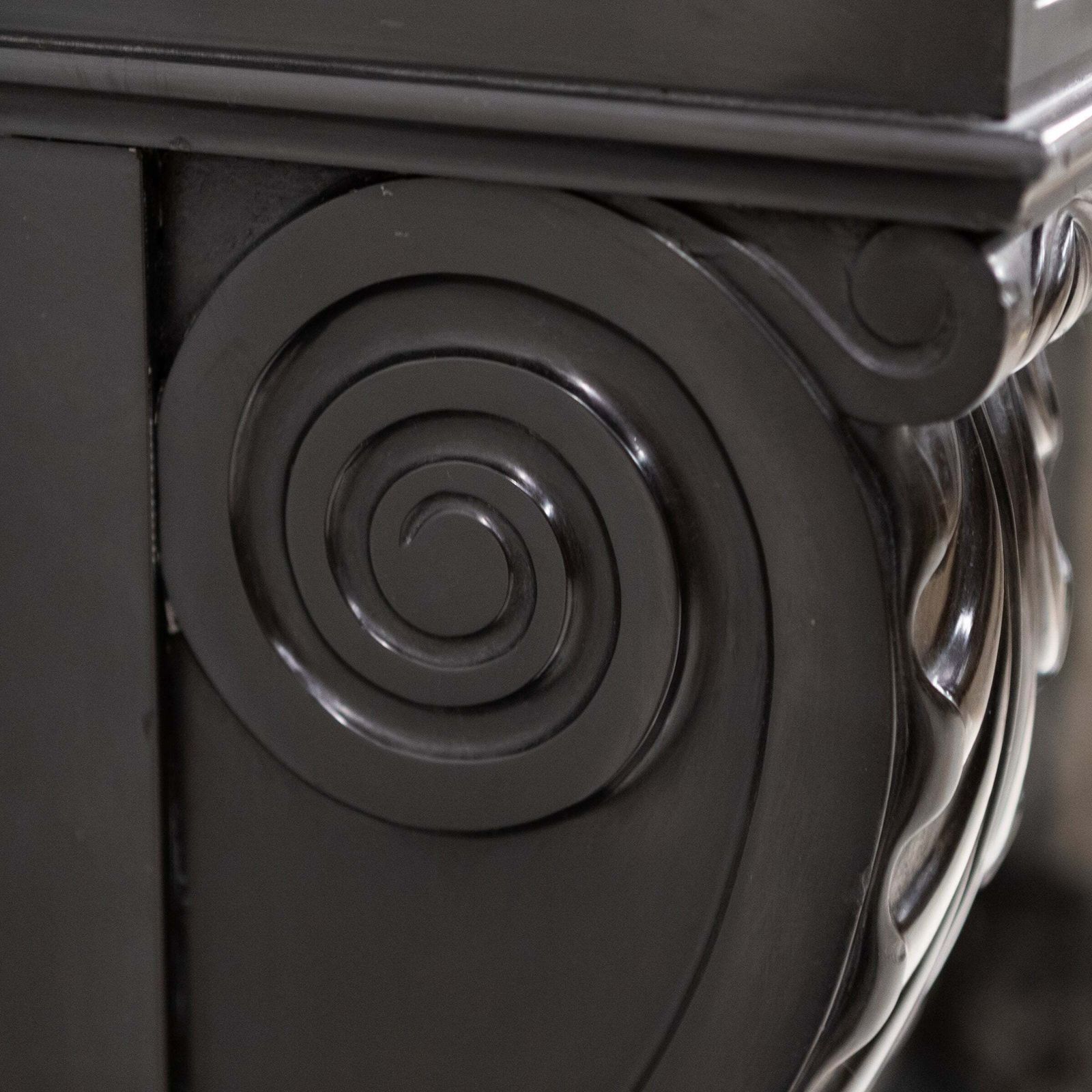 Antique Black Belgian Marble Napoleon III Style Fire Surround photo buy