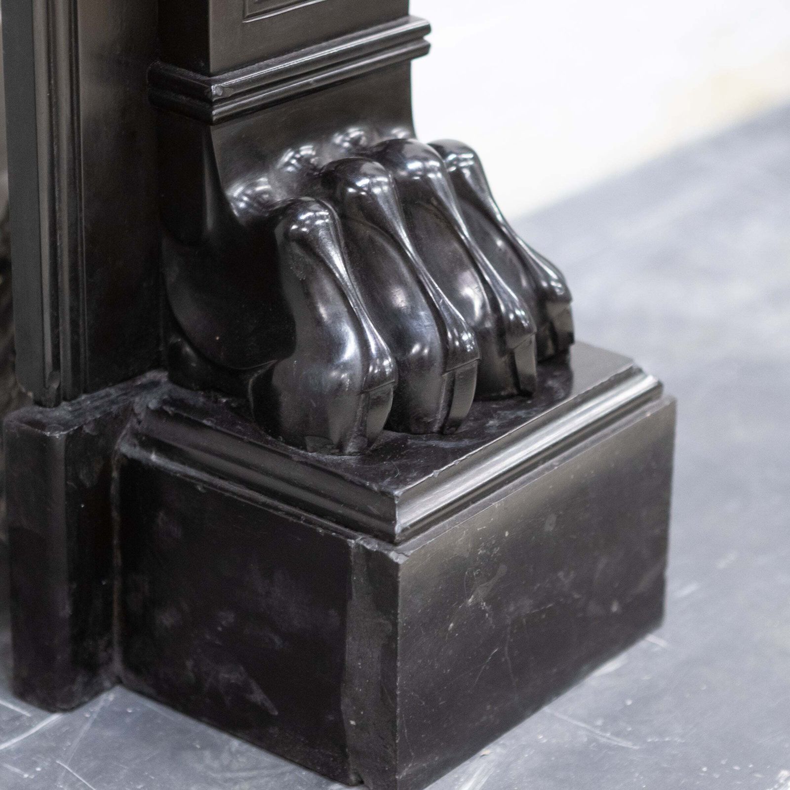 Home Fixtures Antique Black Belgian Marble Napoleon III Style Fire Surround photo