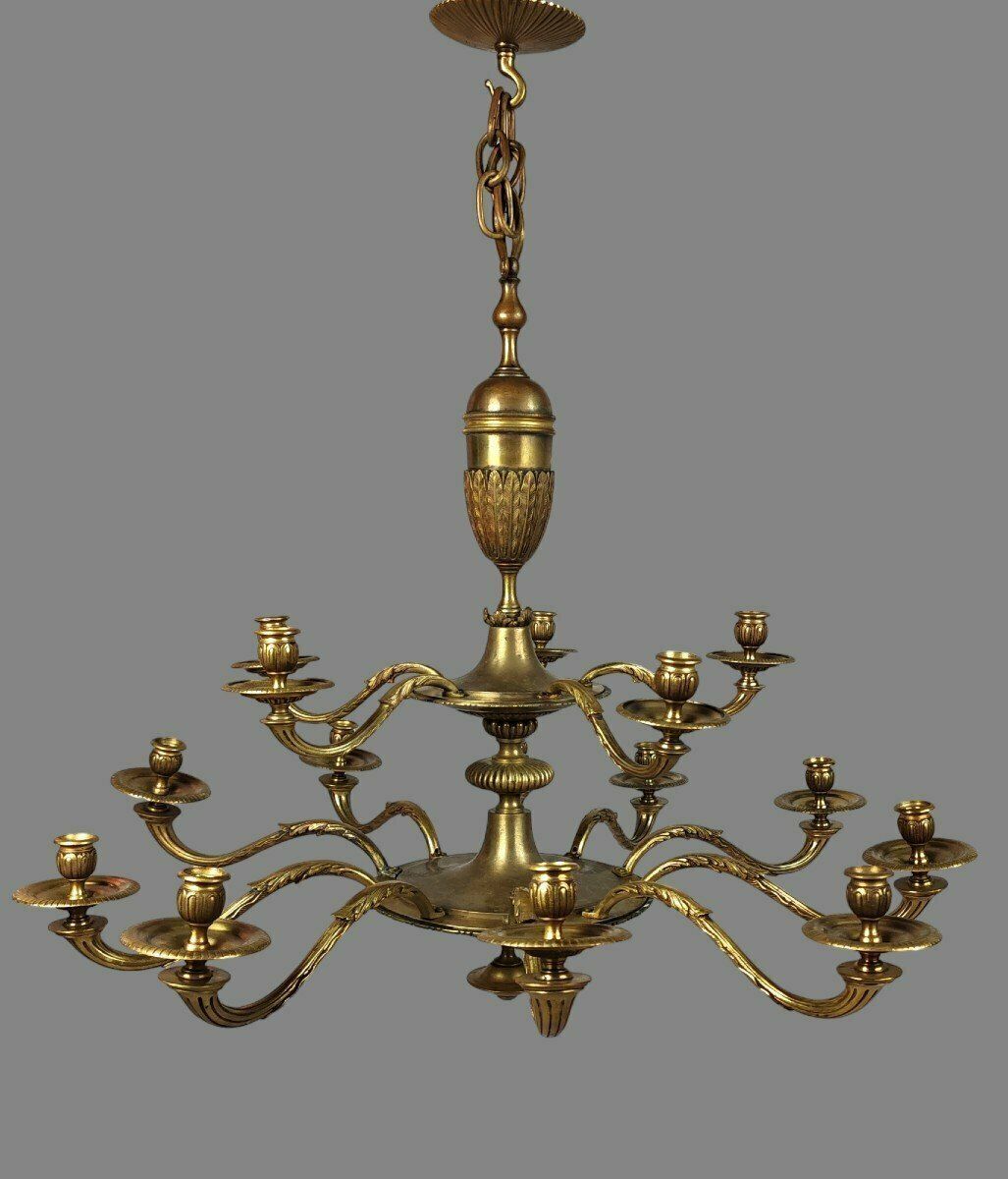 Bronze Chandelier Style Lxvi, Mid 20th Century